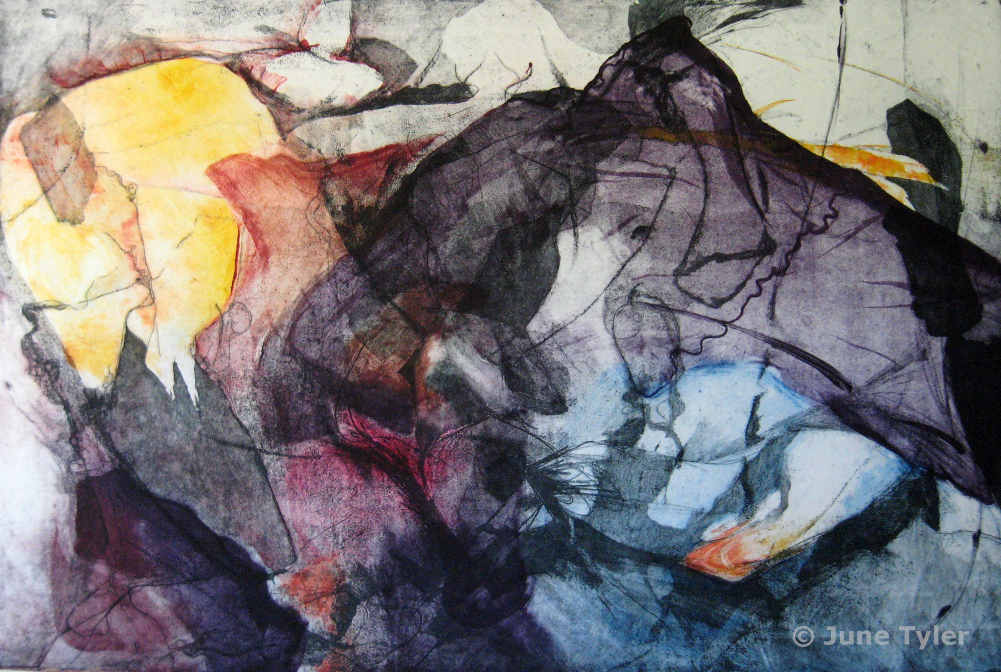  "Human Landscape" 1978 Intaglio Monoprint 23.75" x 35"   