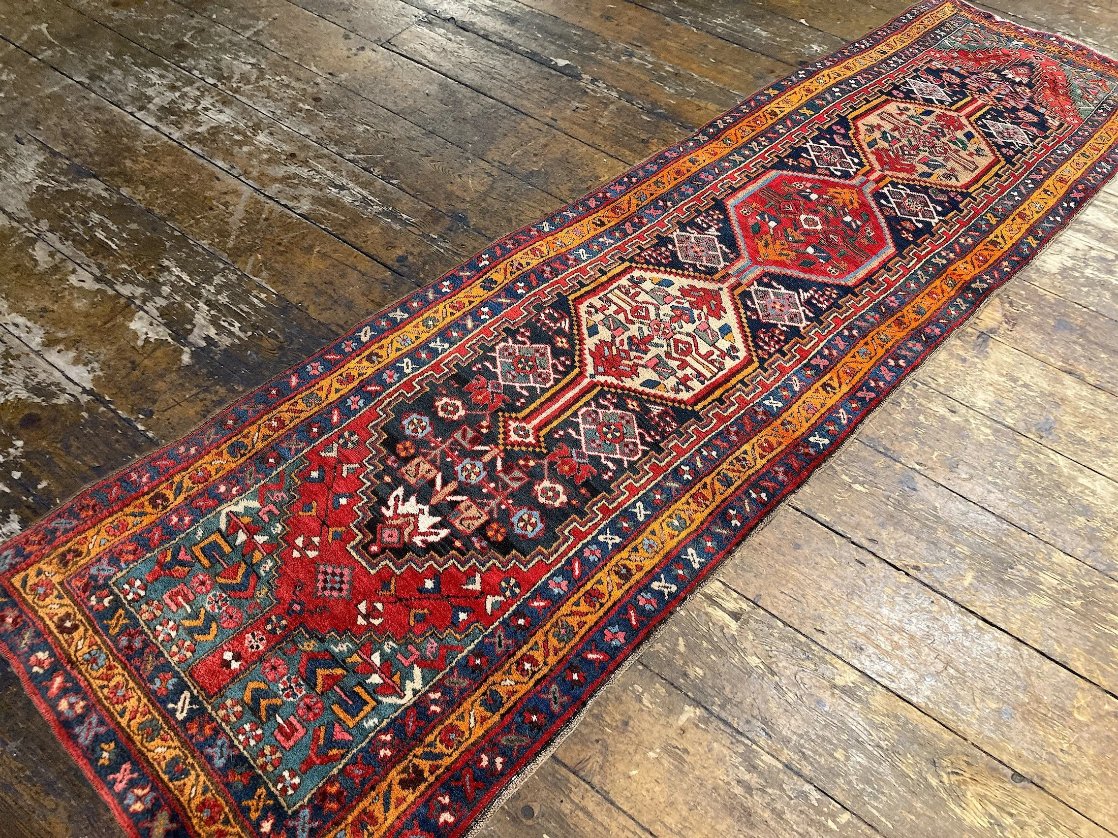 25.14.00002_5 Antique Persian Heriz Runner.JPG