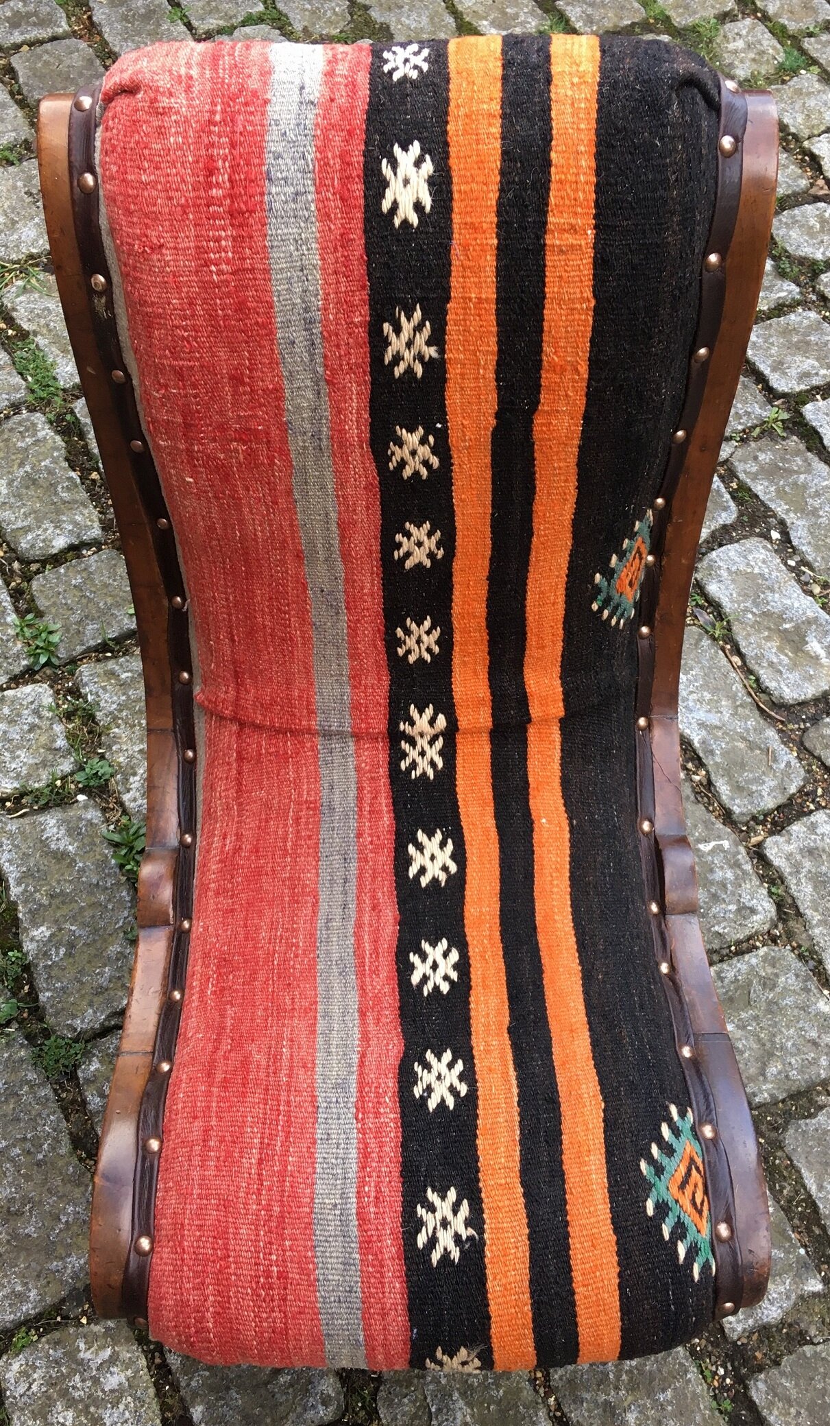 Kilim Covered Slipper Chair 0.58m x 0.41m x H0.69 — Rug Addiction