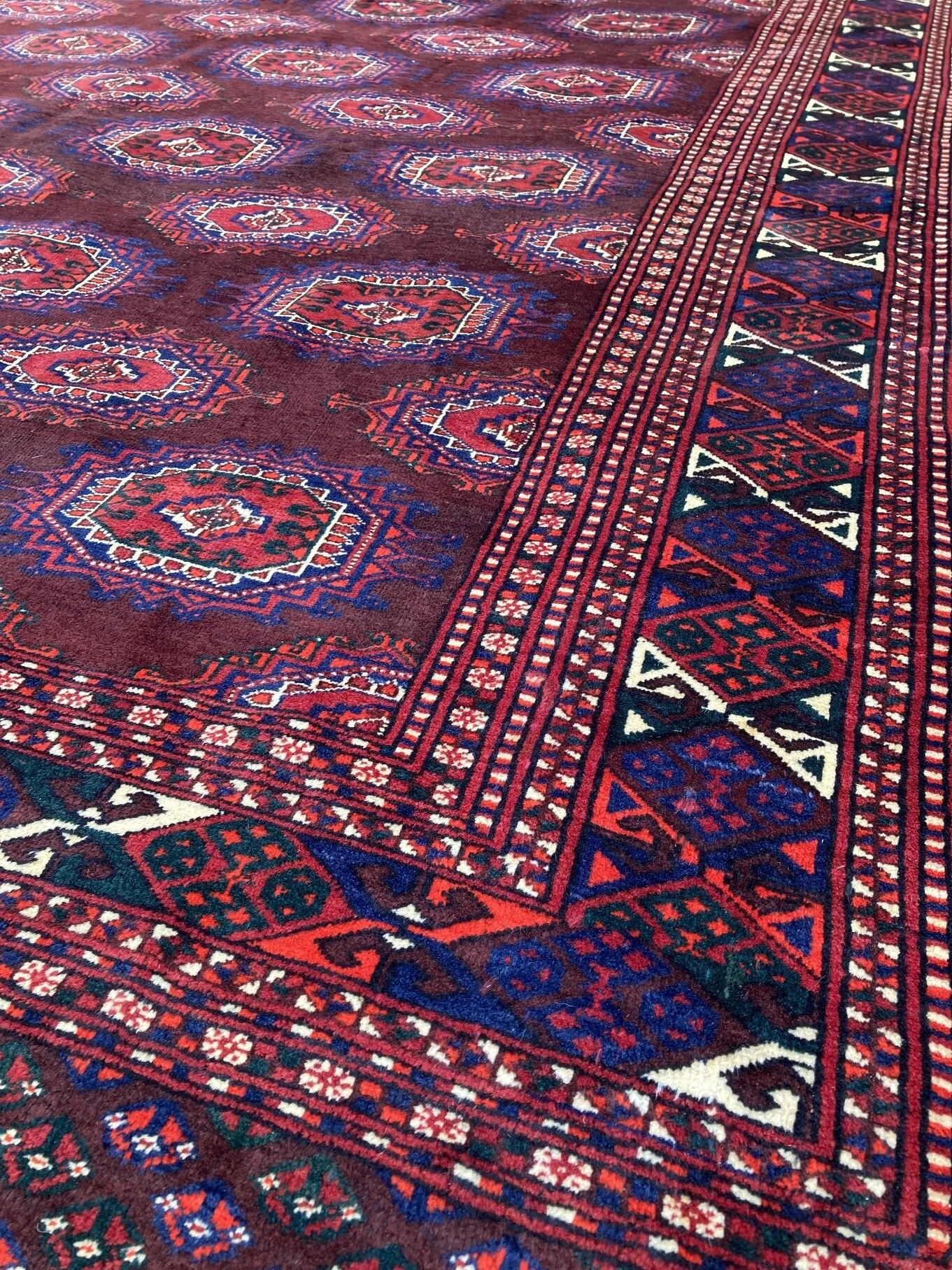 21.12.000010_4 Antique Turkmenistan Bokhara Carpet.JPG