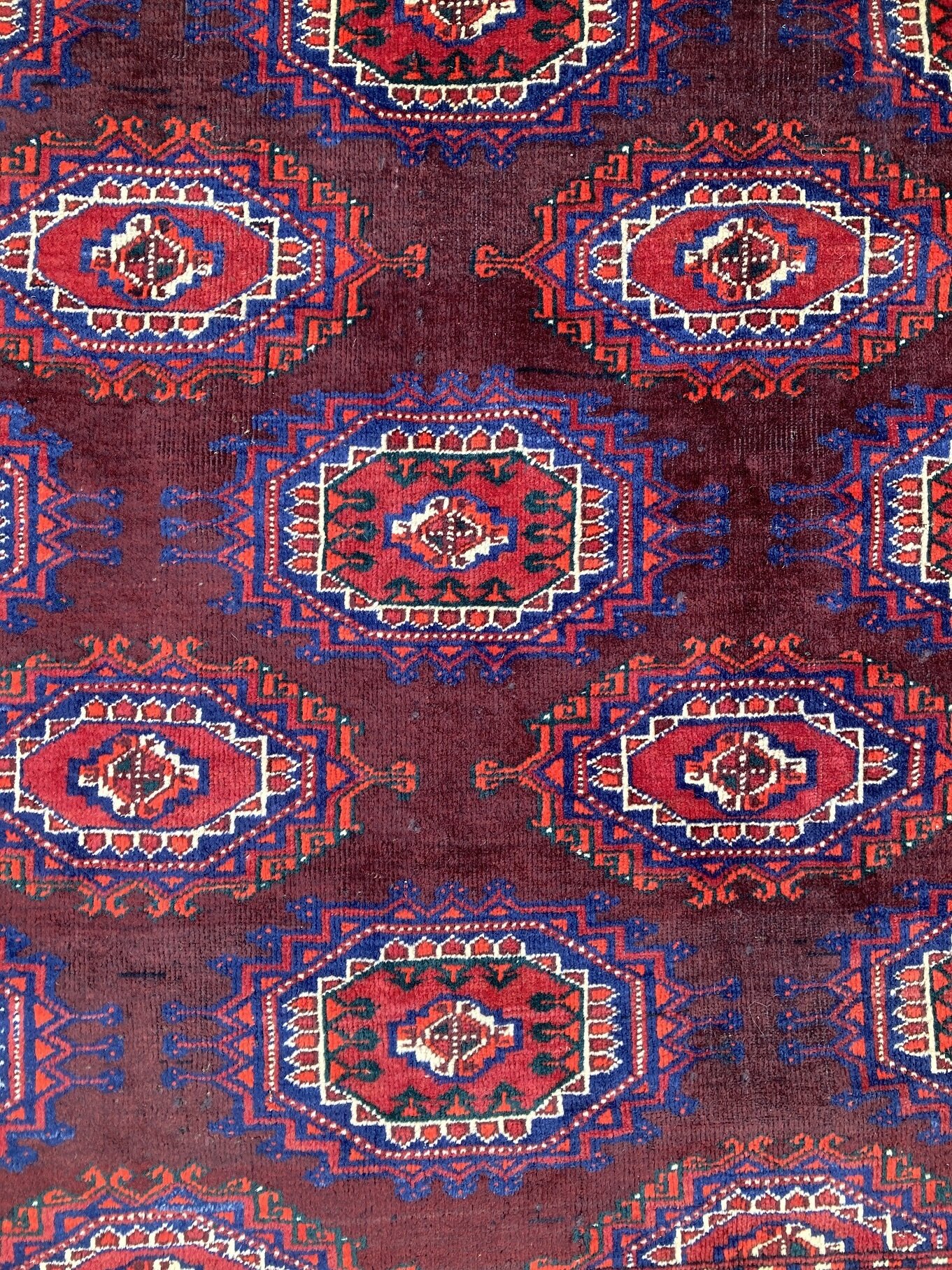 21.12.000010_7 Antique Turkmenistan Bokhara Carpet.JPG