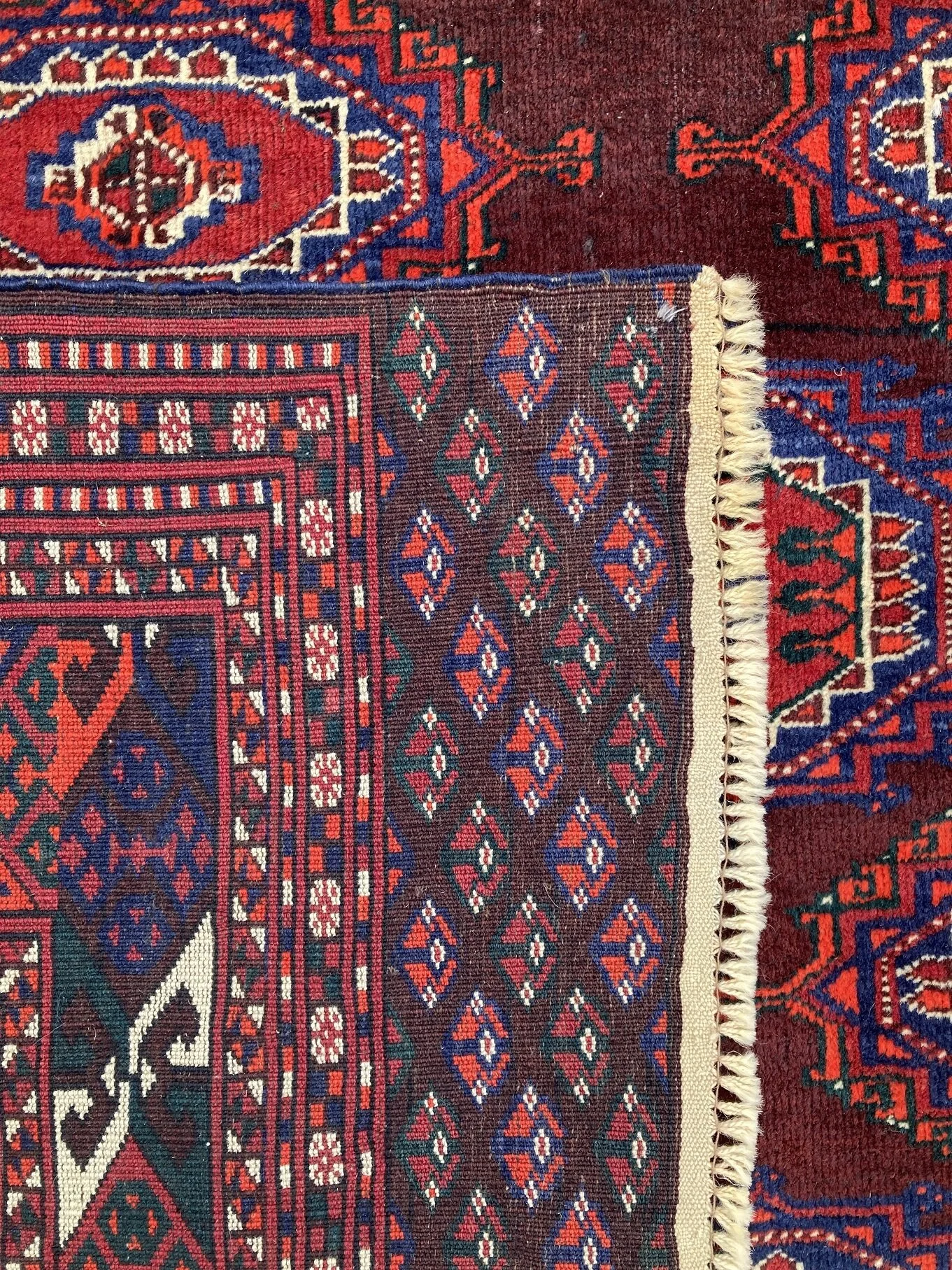 21.12.000010_9 Antique Turkmenistan Bokhara Carpet.JPG