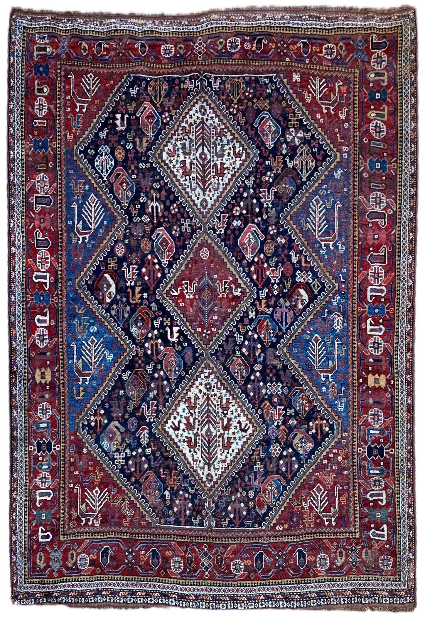 21.23.00001 Antique Tribal Persian Qashqai Khaseh Rug.JPG