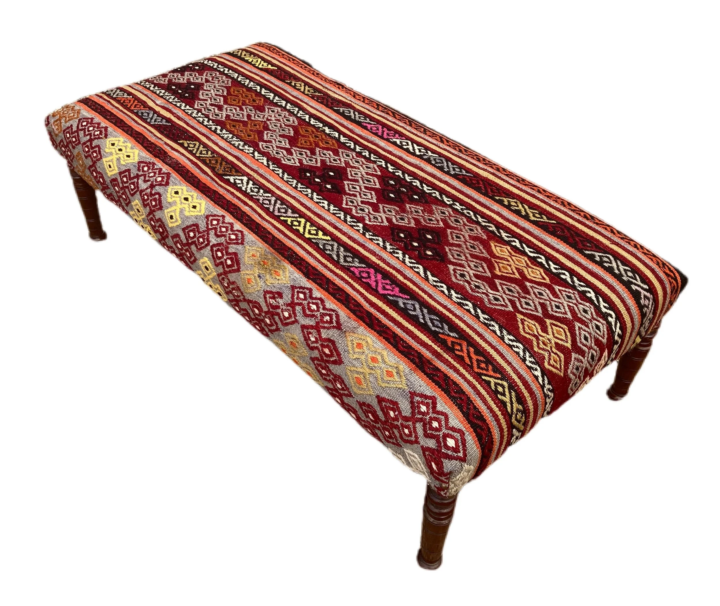 Kilim Covered Stool 1.26m x 0.65m x H0.37m — Rug Addiction
