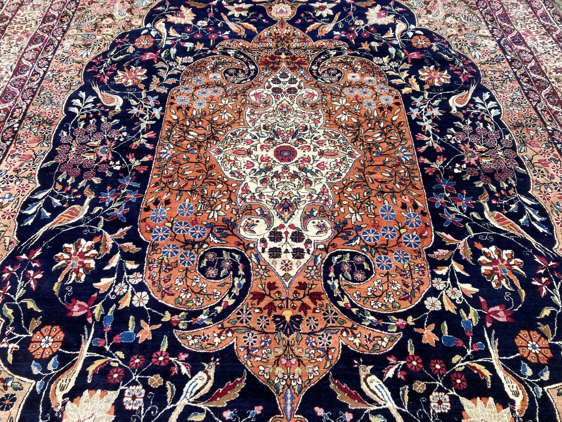 220300001_4 Antique Persian Kirman Lavar Carpet.JPG