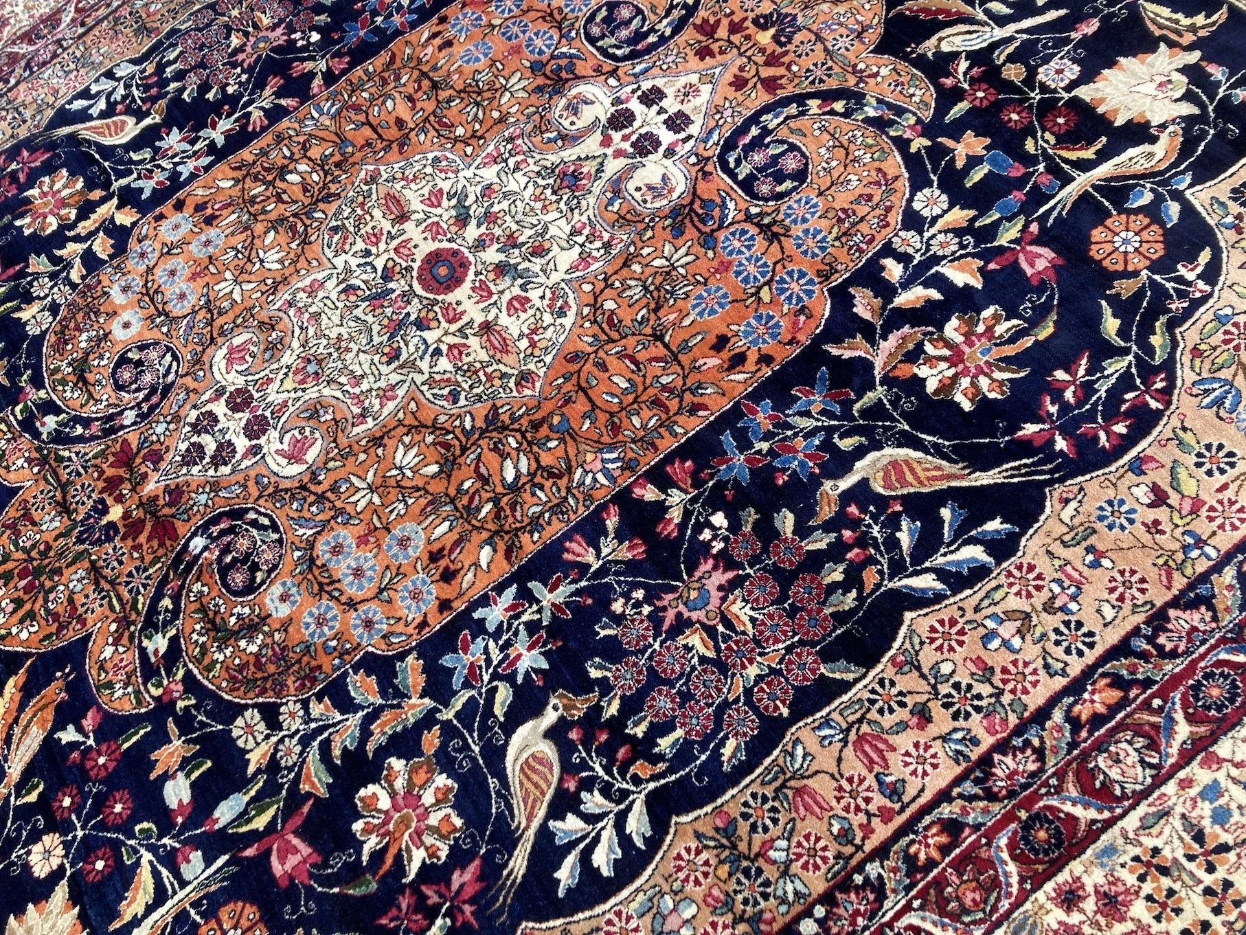 220300001_7 Antique Persian Kirman Lavar Carpet.JPG