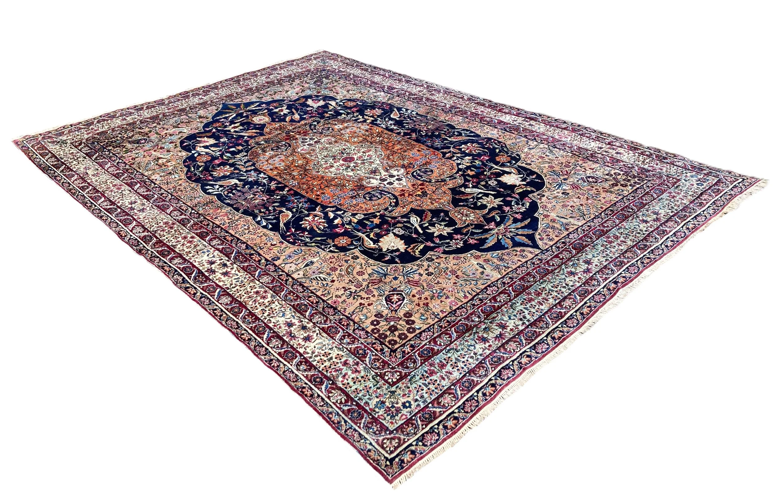 220300001_2 Antique Persian Kirman Lavar Carpet.JPG