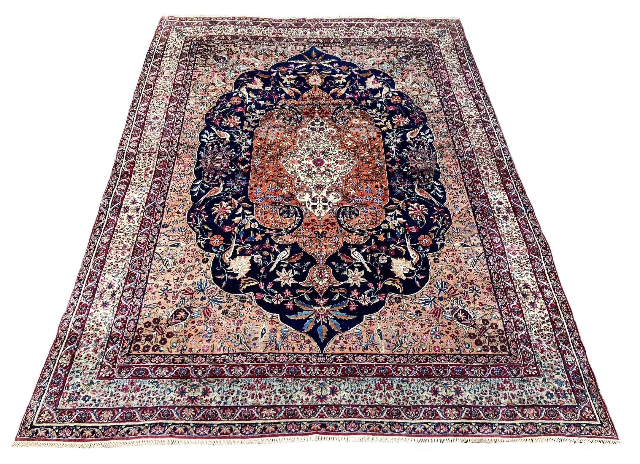 220300001_1 Antique Persian Kirman Lavar Carpet.JPG