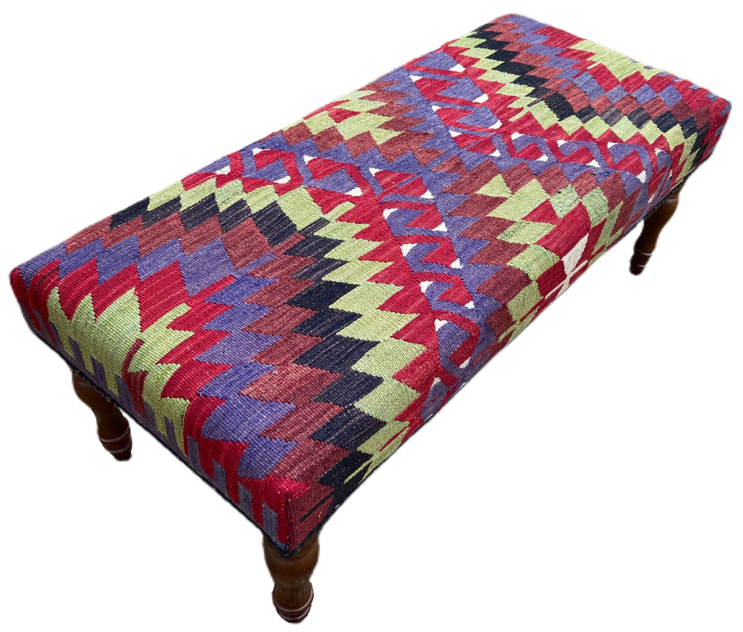 FS084 Kilim Covered Stool Furniture.JPG