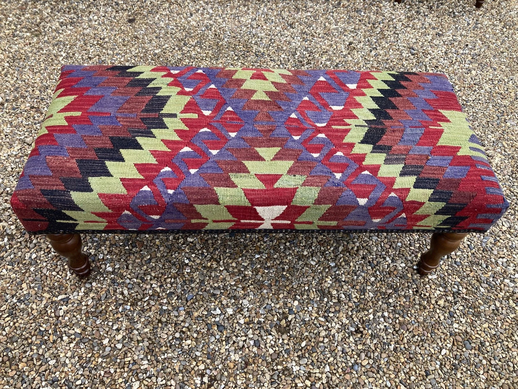 FS084_1 Kilim Covered Stool Furniture.JPG