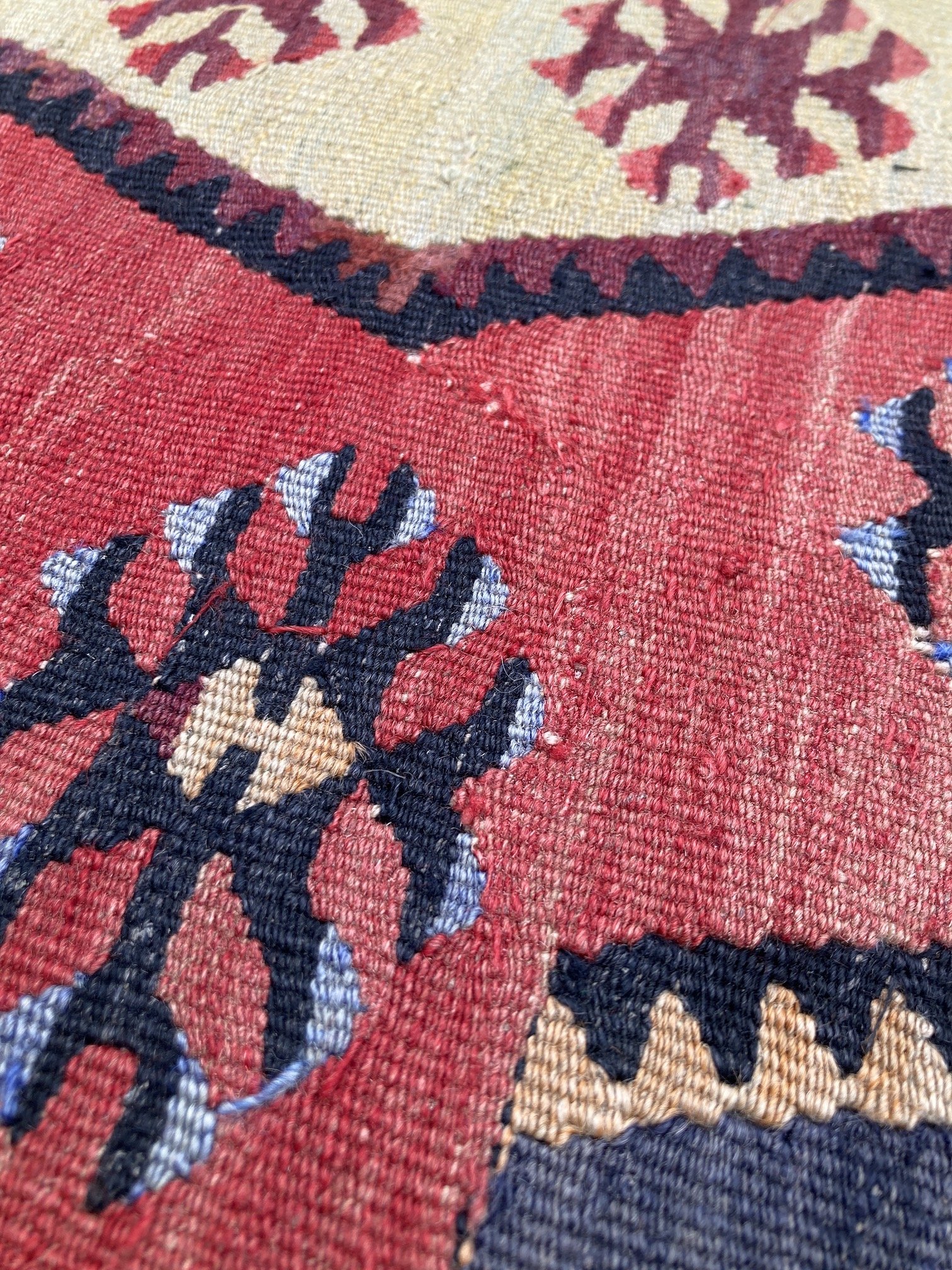 Kilim Covered Bench Stool 0.42m x 0.31m x H0.25m — Rug Addiction