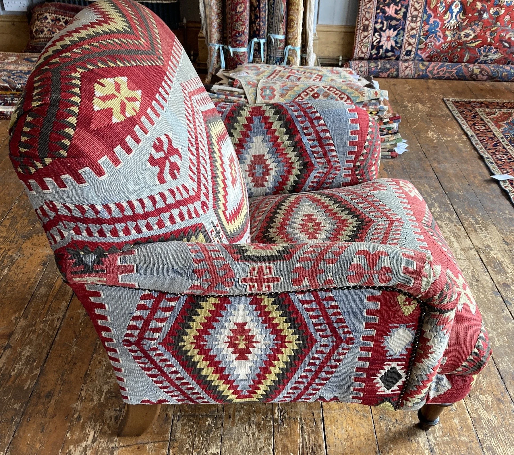 Kilim Covered Armchair 0.94m x 0.84m x H0.90m — Rug Addiction