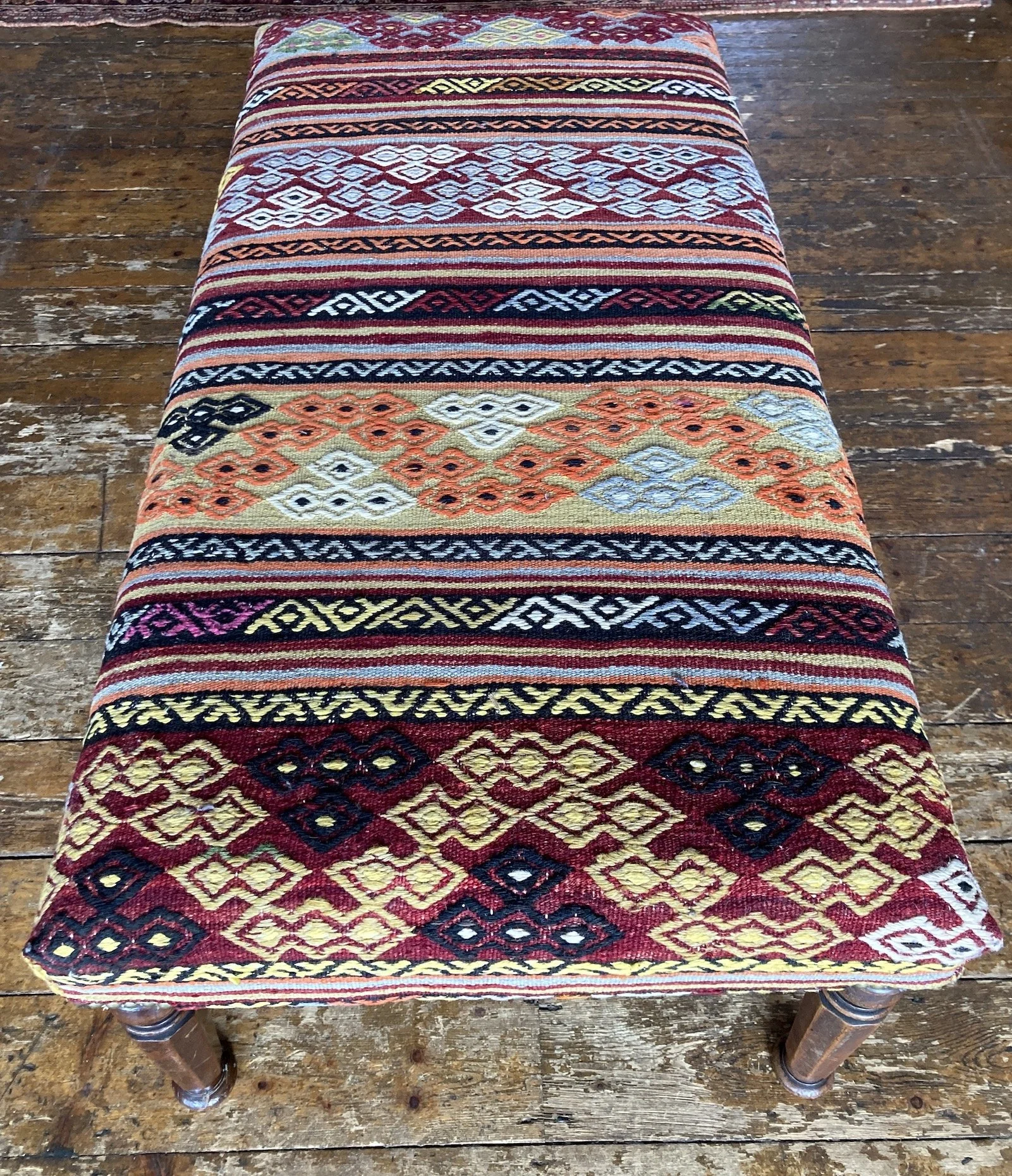 FS090_2 Kilim Covered Bench Stool Ottoman.JPG