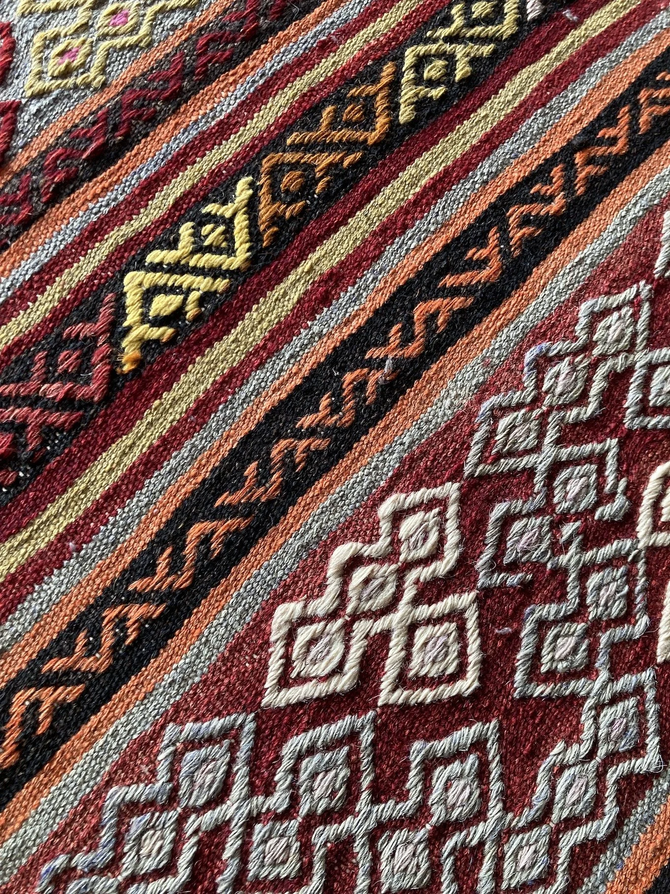 FS090_6 Kilim Covered Bench Stool Ottoman.JPG