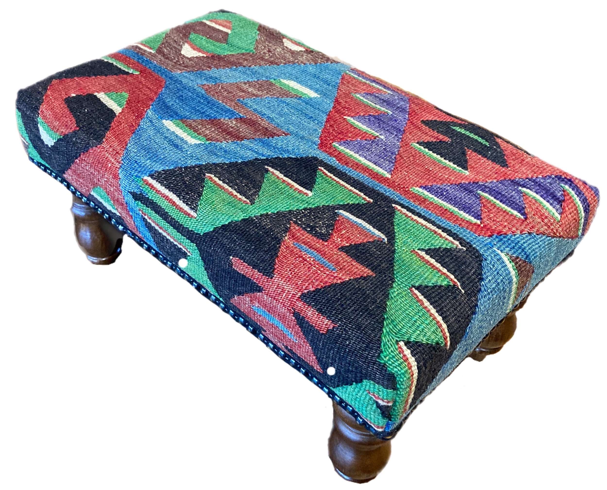 FS093 Kilim Covered Ottoman Stool.JPG