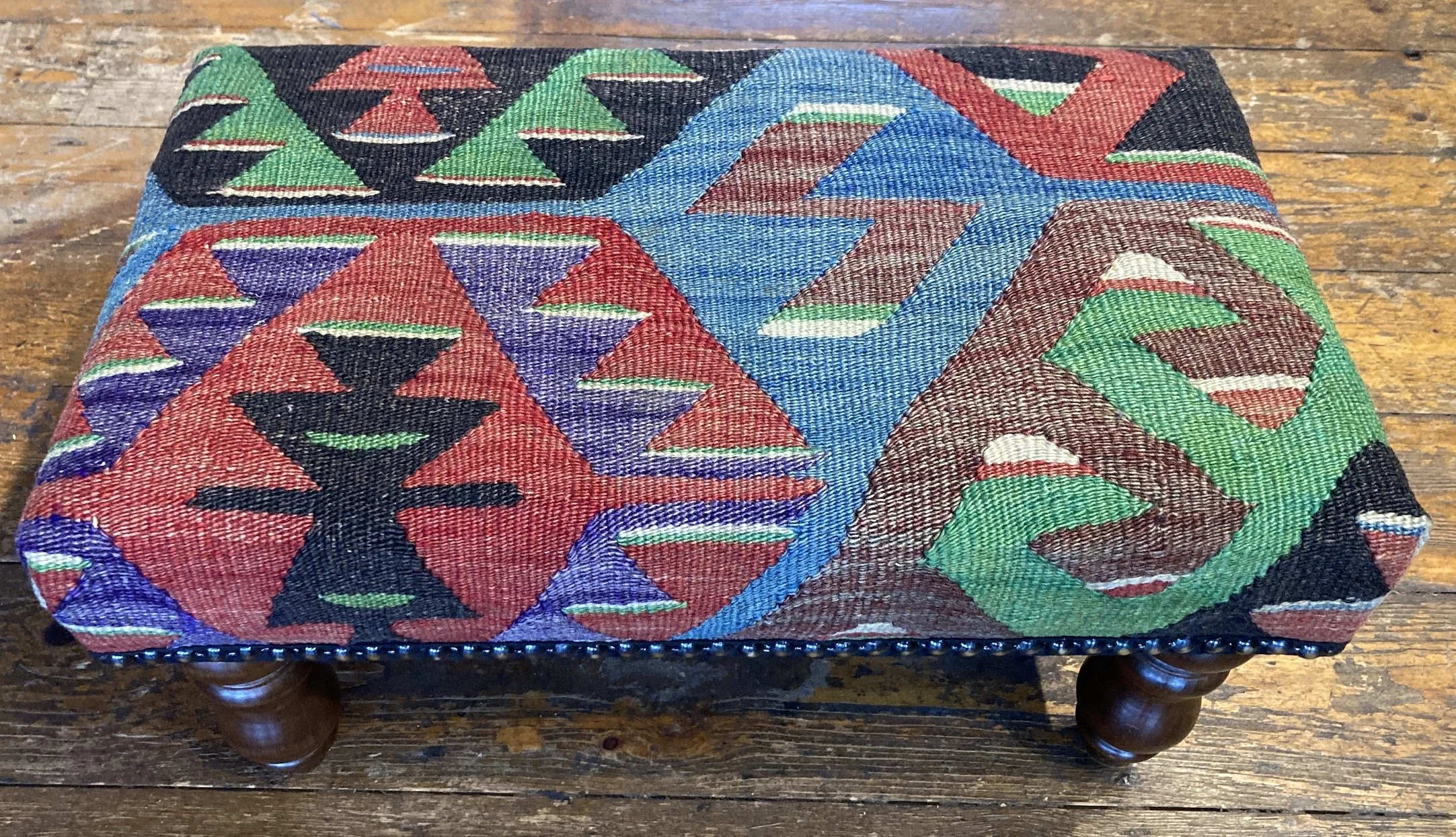 FS093_4 Kilim Covered Ottoman Stool.JPG