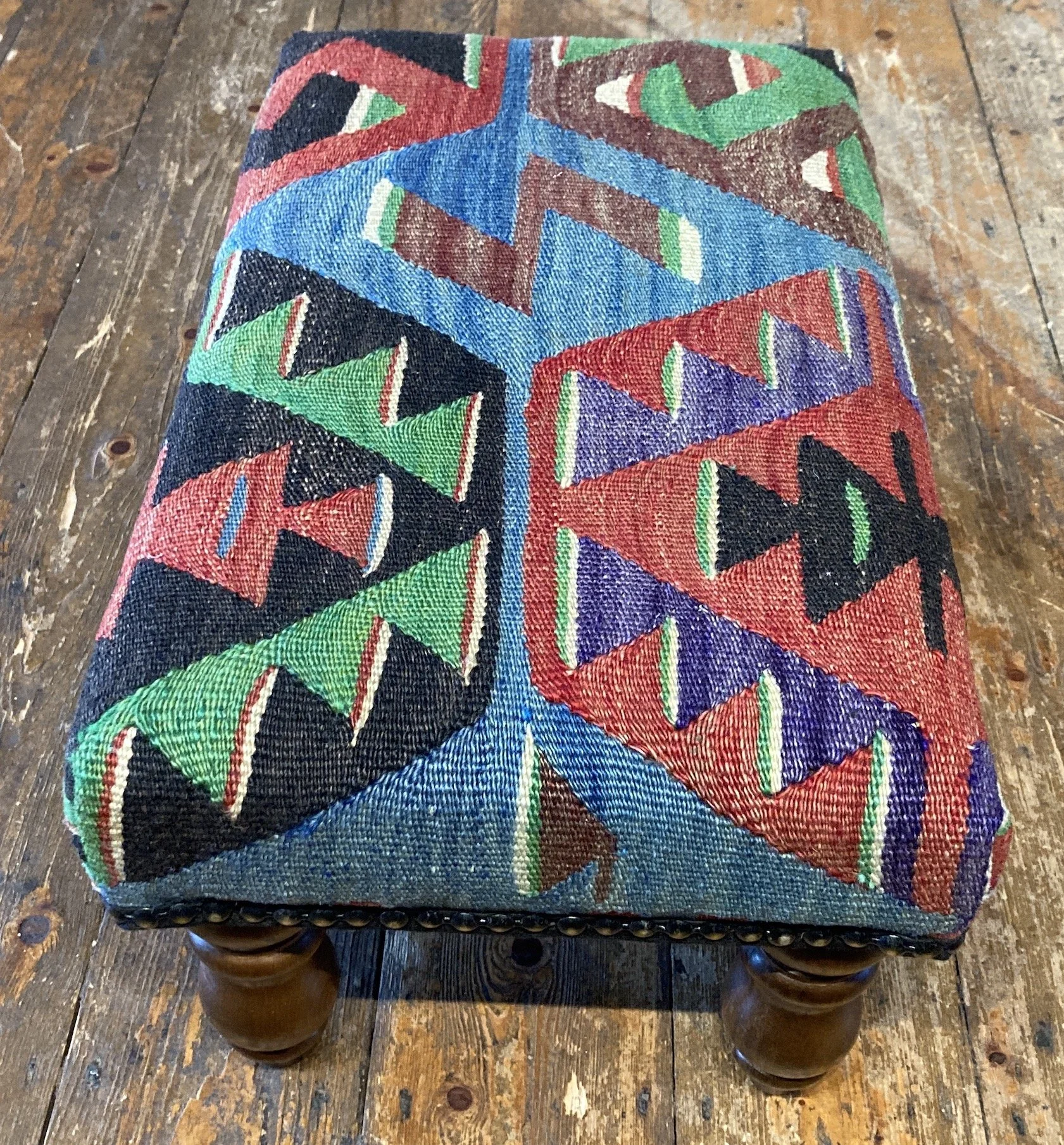 FS093_2 Kilim Covered Ottoman Stool.JPG