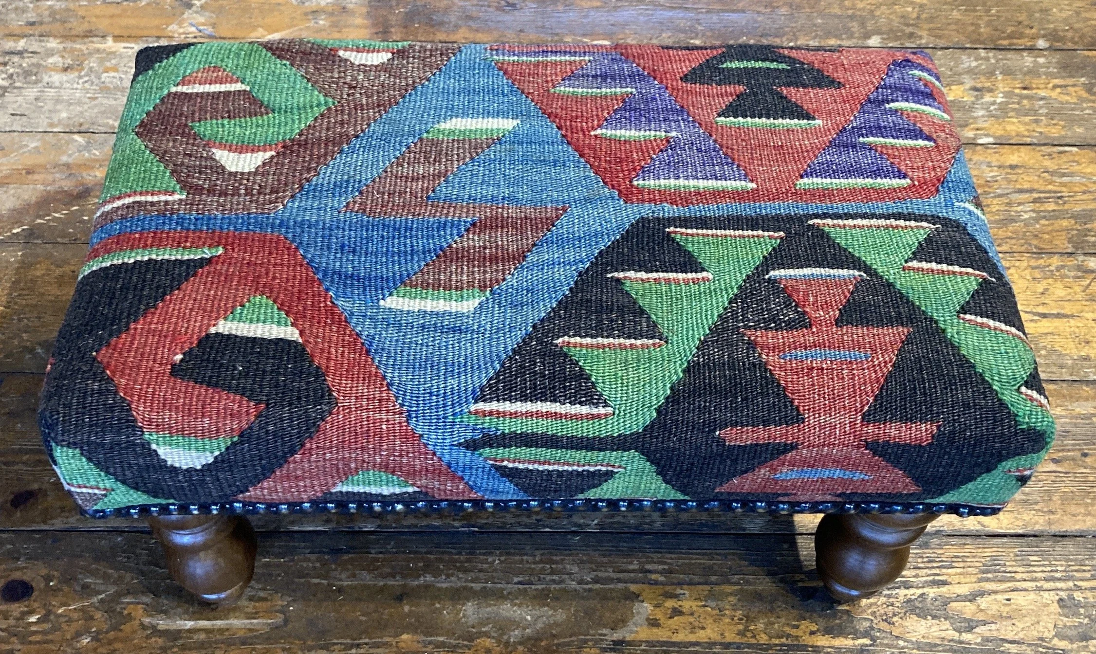 FS093_1 Kilim Covered Ottoman Stool.JPG