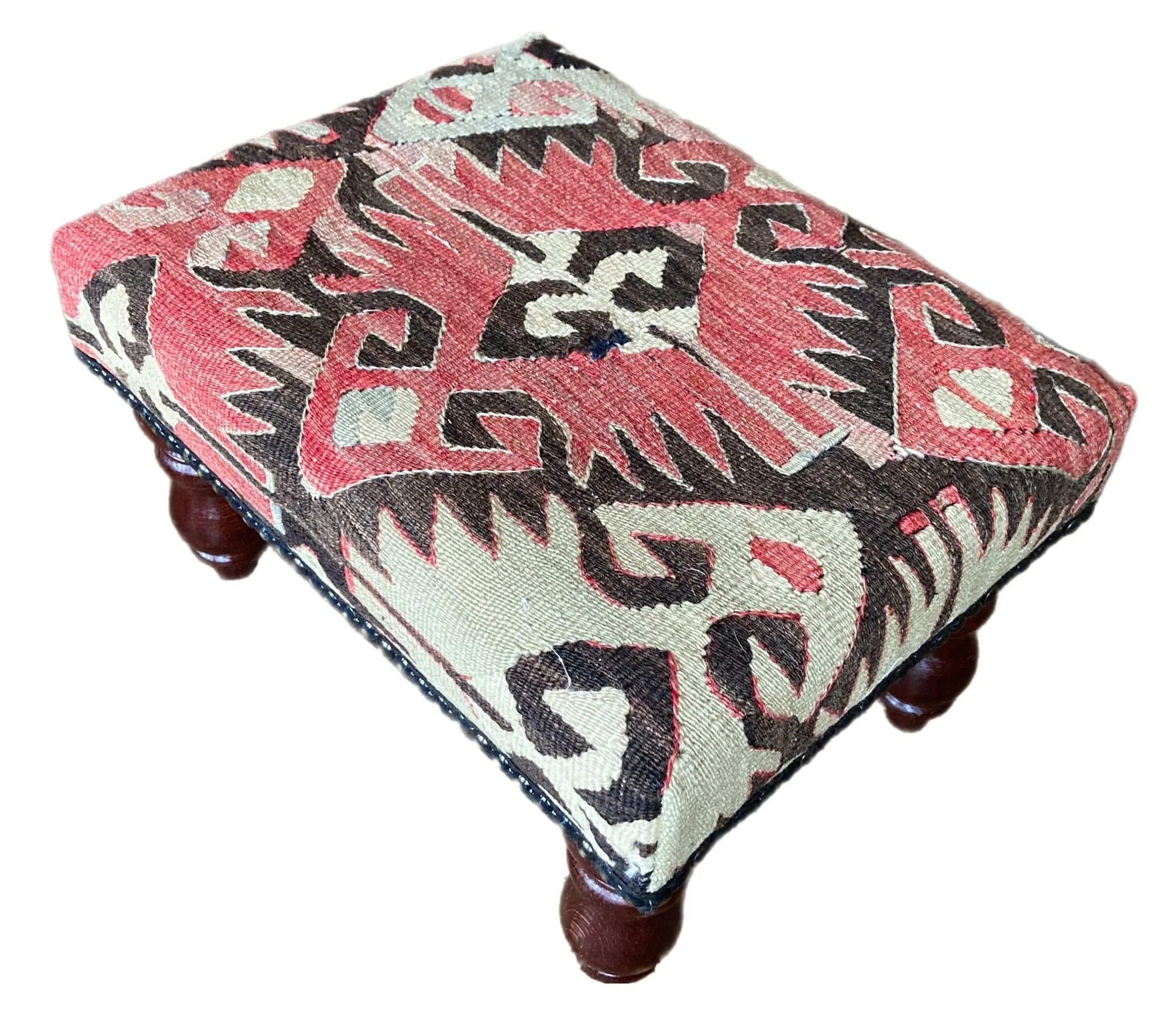 Kilim Covered Stool 0.41m x 0.30m x H0.25m