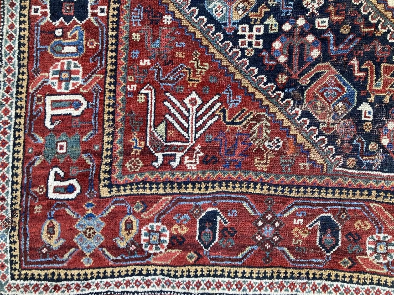 Antique Qashqai Rug 1.90m 1.57m — Rug Addiction