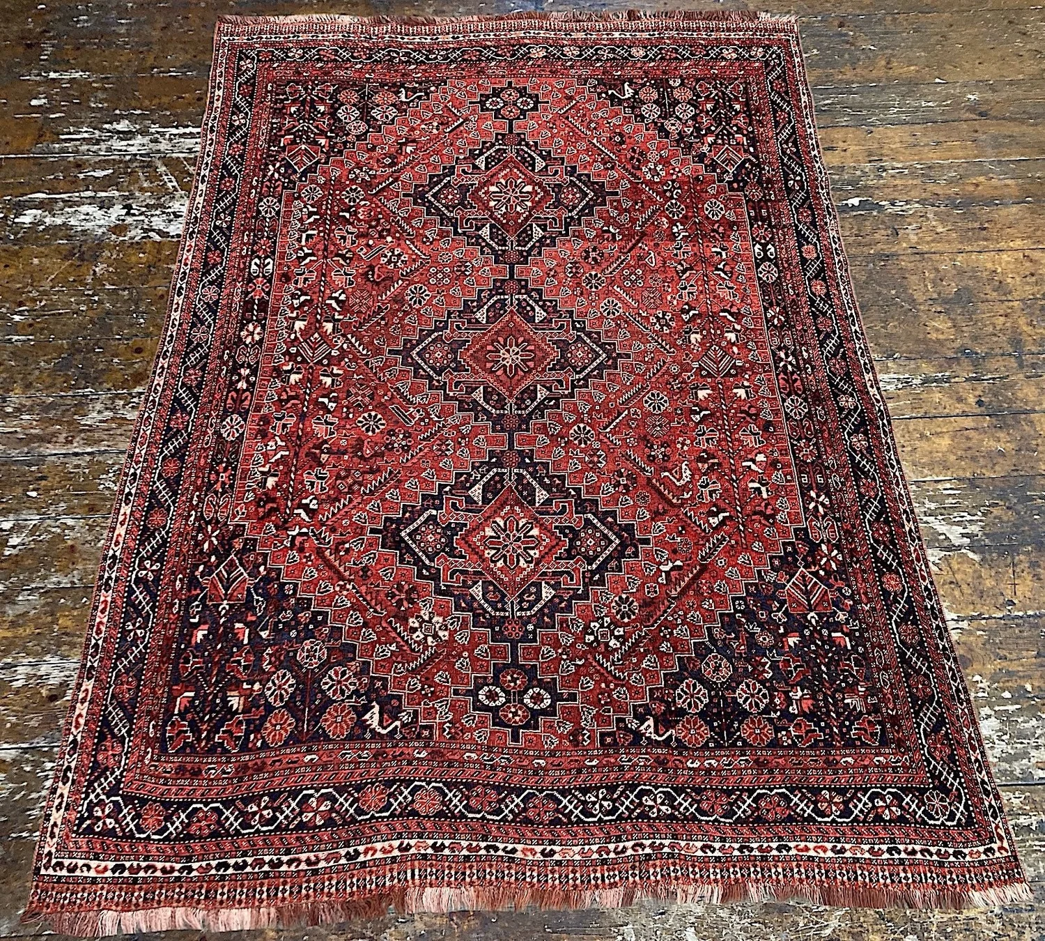 Antique Qashqai Carpet 3.35m x 2.35m — Rug Addiction