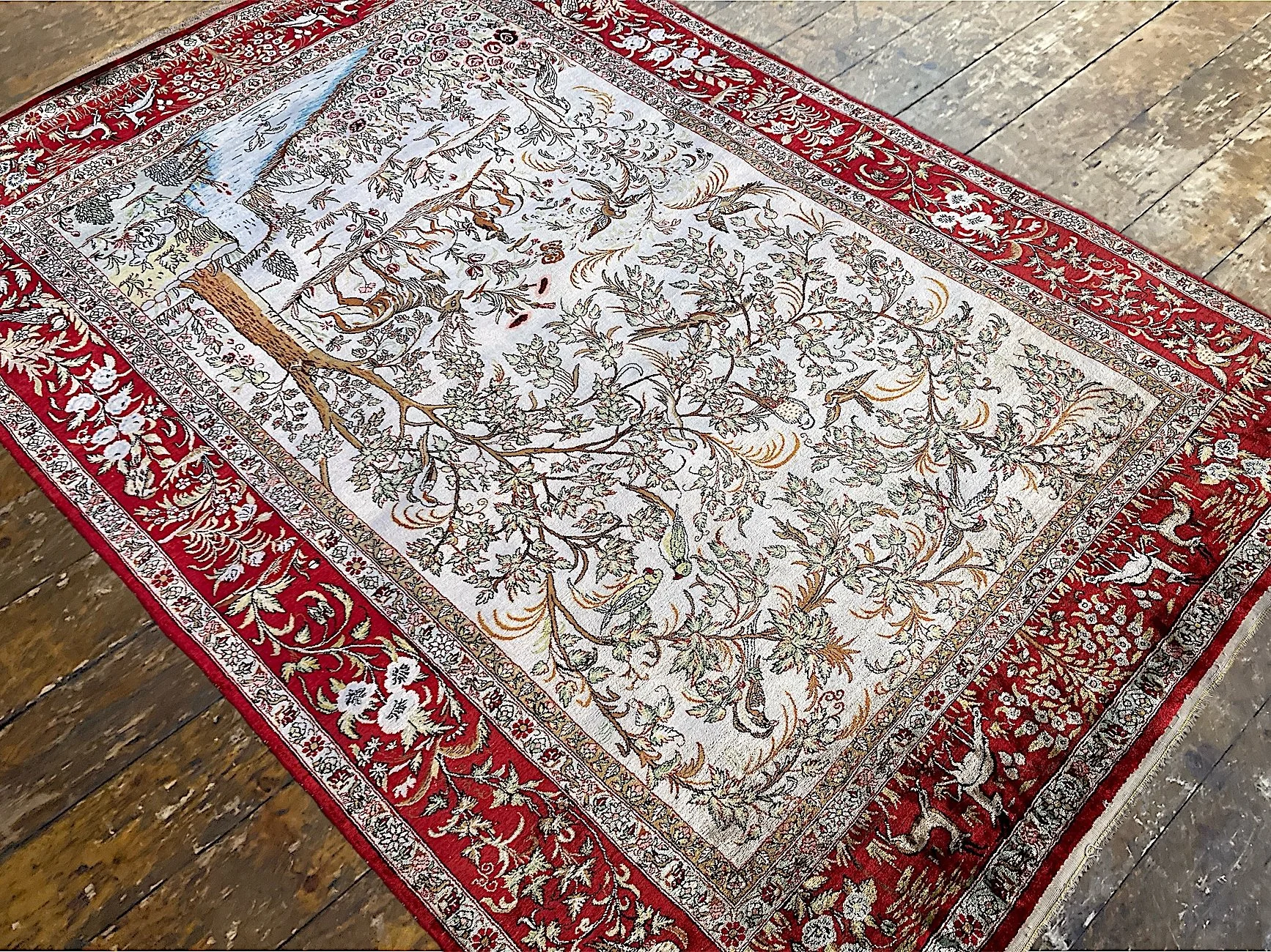 Vintage Persian Qum Rug 2.03m x 1.44m