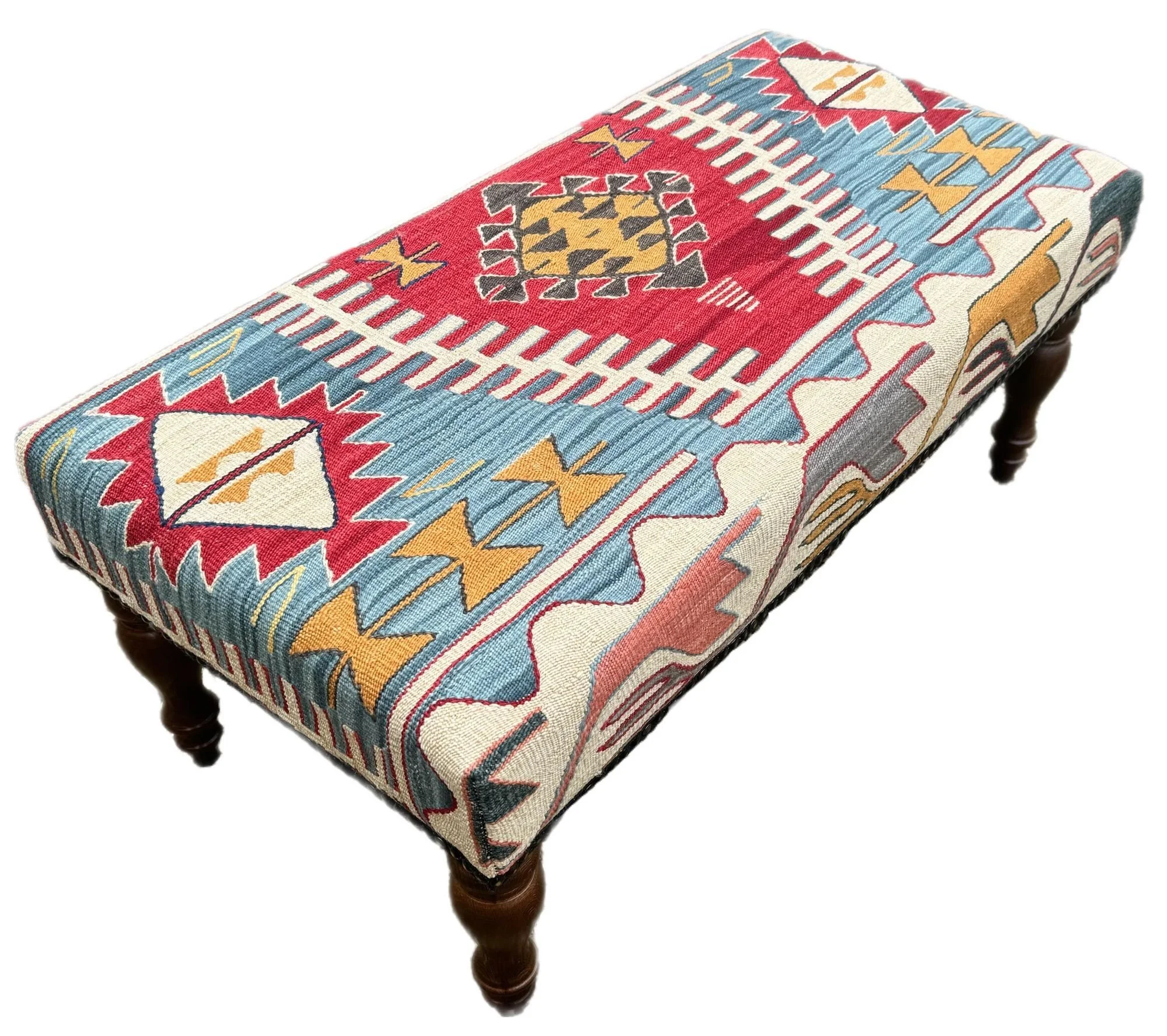 Kilim Covered Stool 0.90m x 0.47m x H0.39m