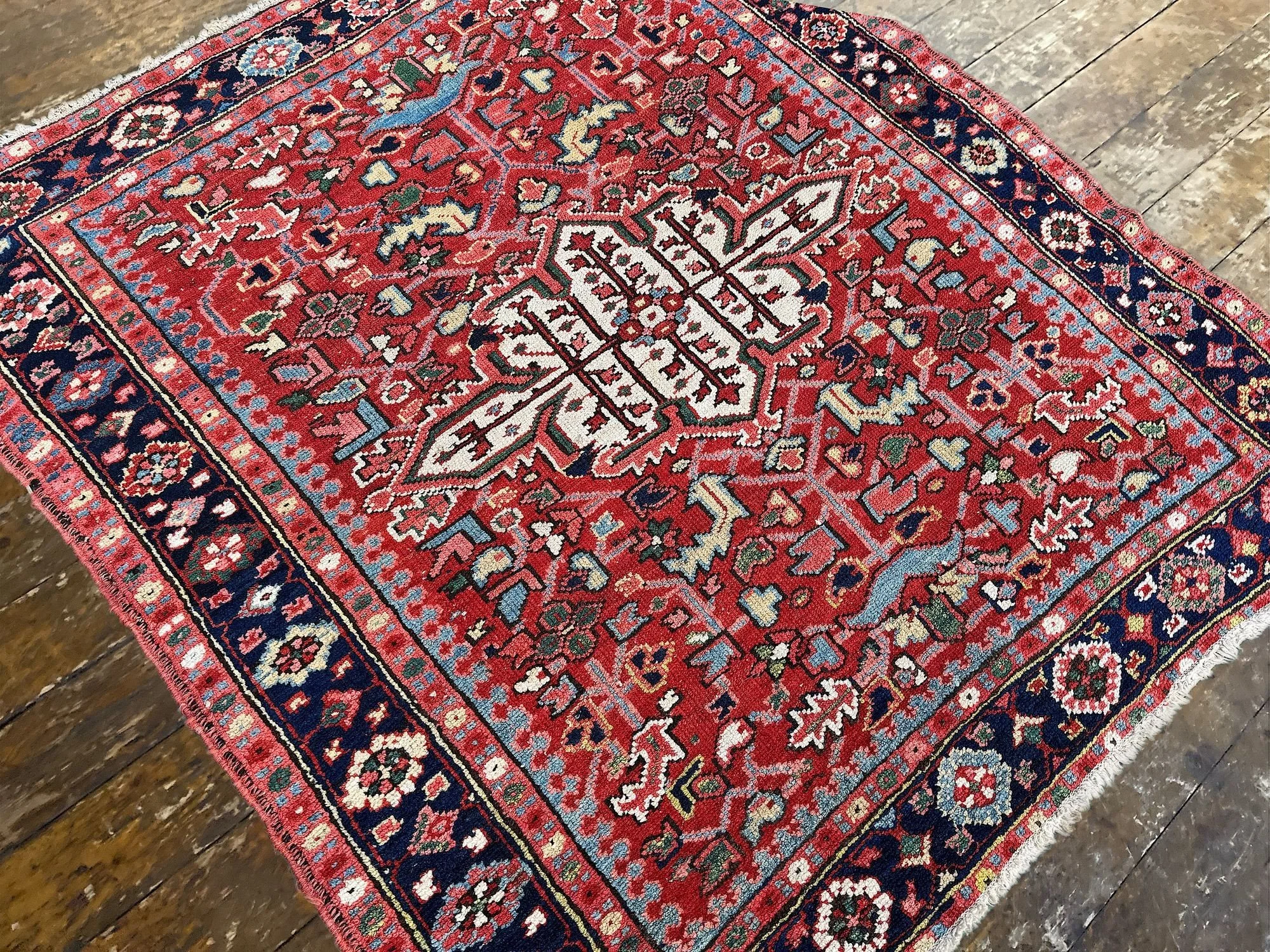 Antique Heriz Rug 1.28m x 1.15m