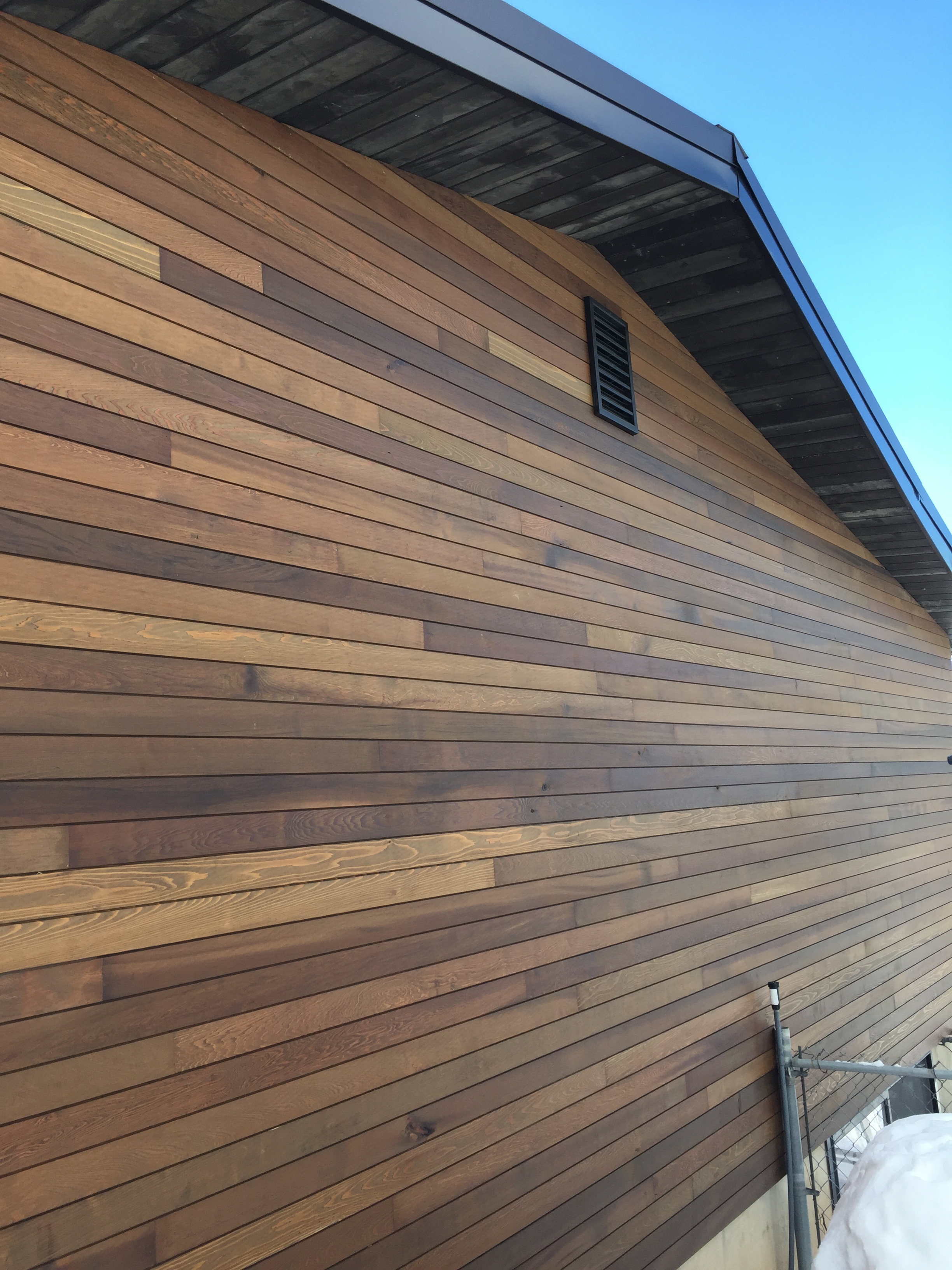  Cedar siding with tongue and groove soffits 