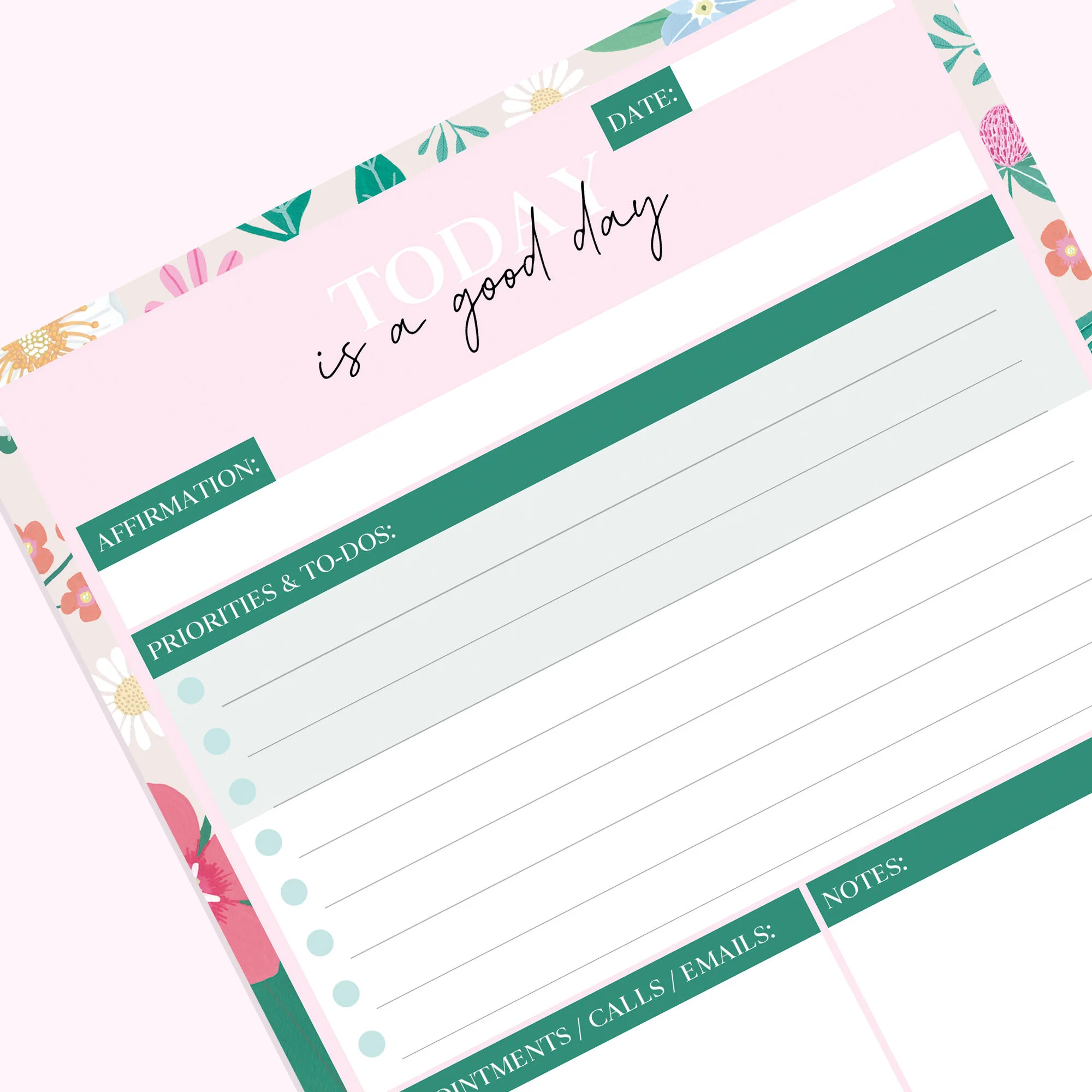 Wildflower Daily Planner Pad By Leaf Lane Studio Leaf Lane Studio Wildflower Daily Planner Pad By Leaf Lane Studio Leaf Lane Studio