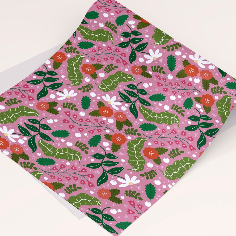 Living coral pink watercolor country chic floral Wrapping Paper by Pink  Water
