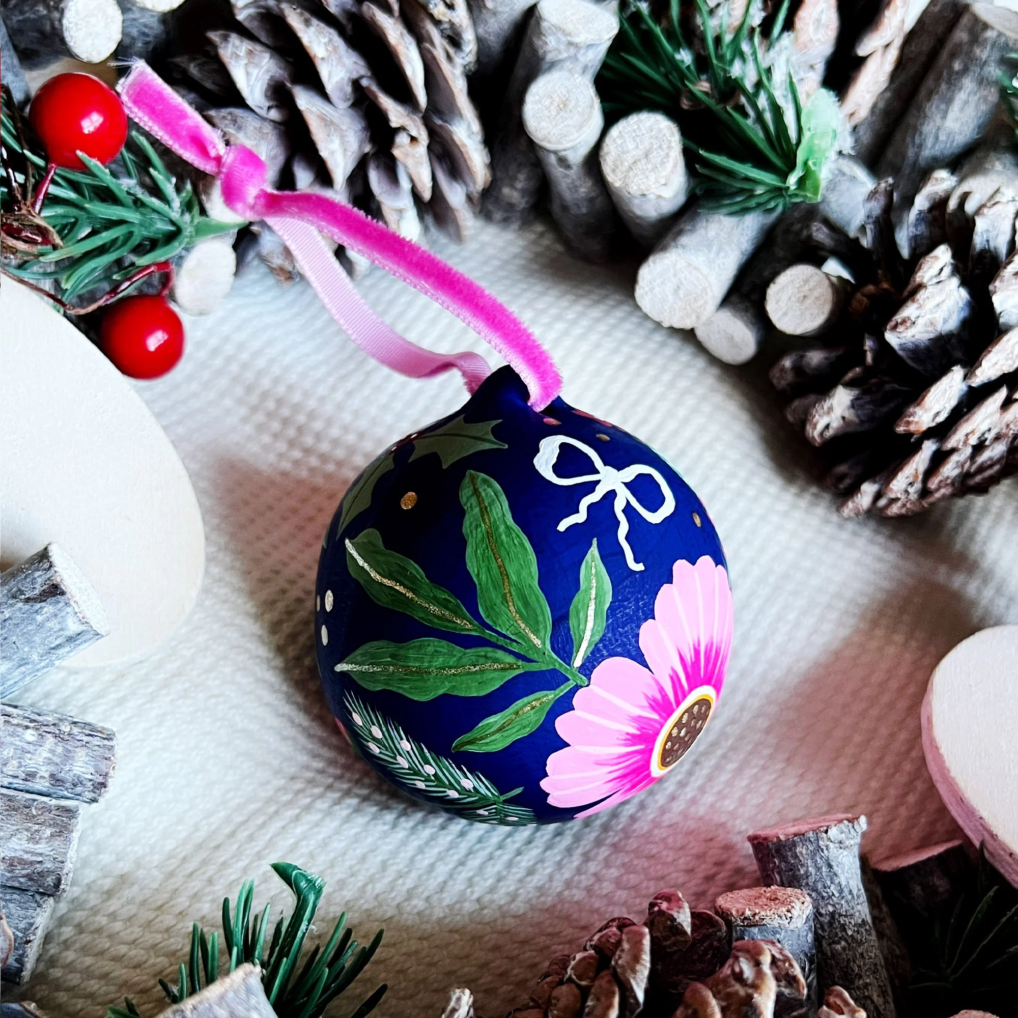 Navy blue Bauble Christmas Leaf Lane Studio 5.jpg
