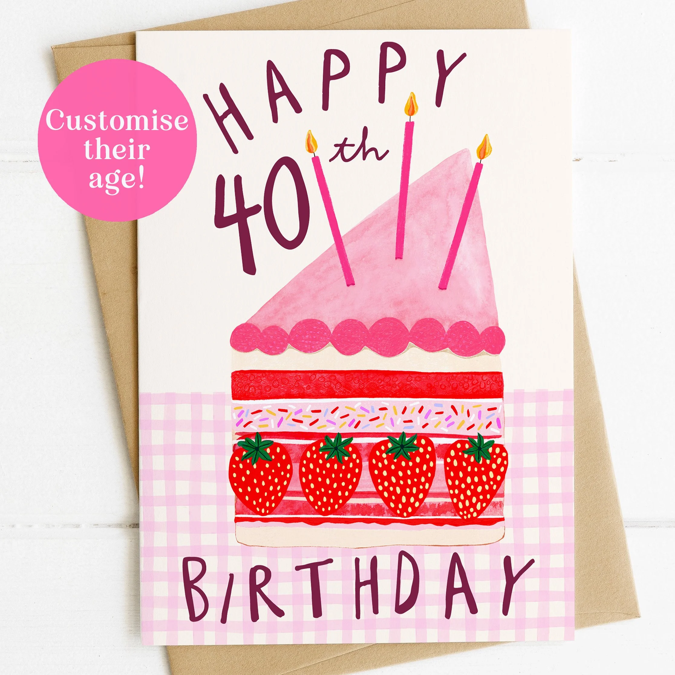 Cake Slice Personalised Age Birthday Card