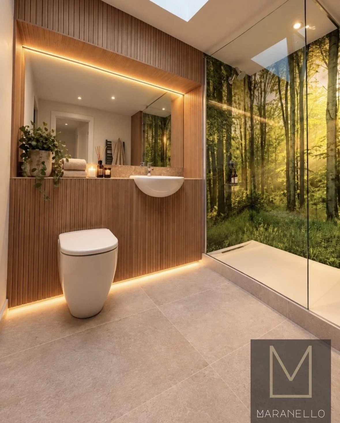 Beech Sunbeam Shower Panels: a peaceful retreat