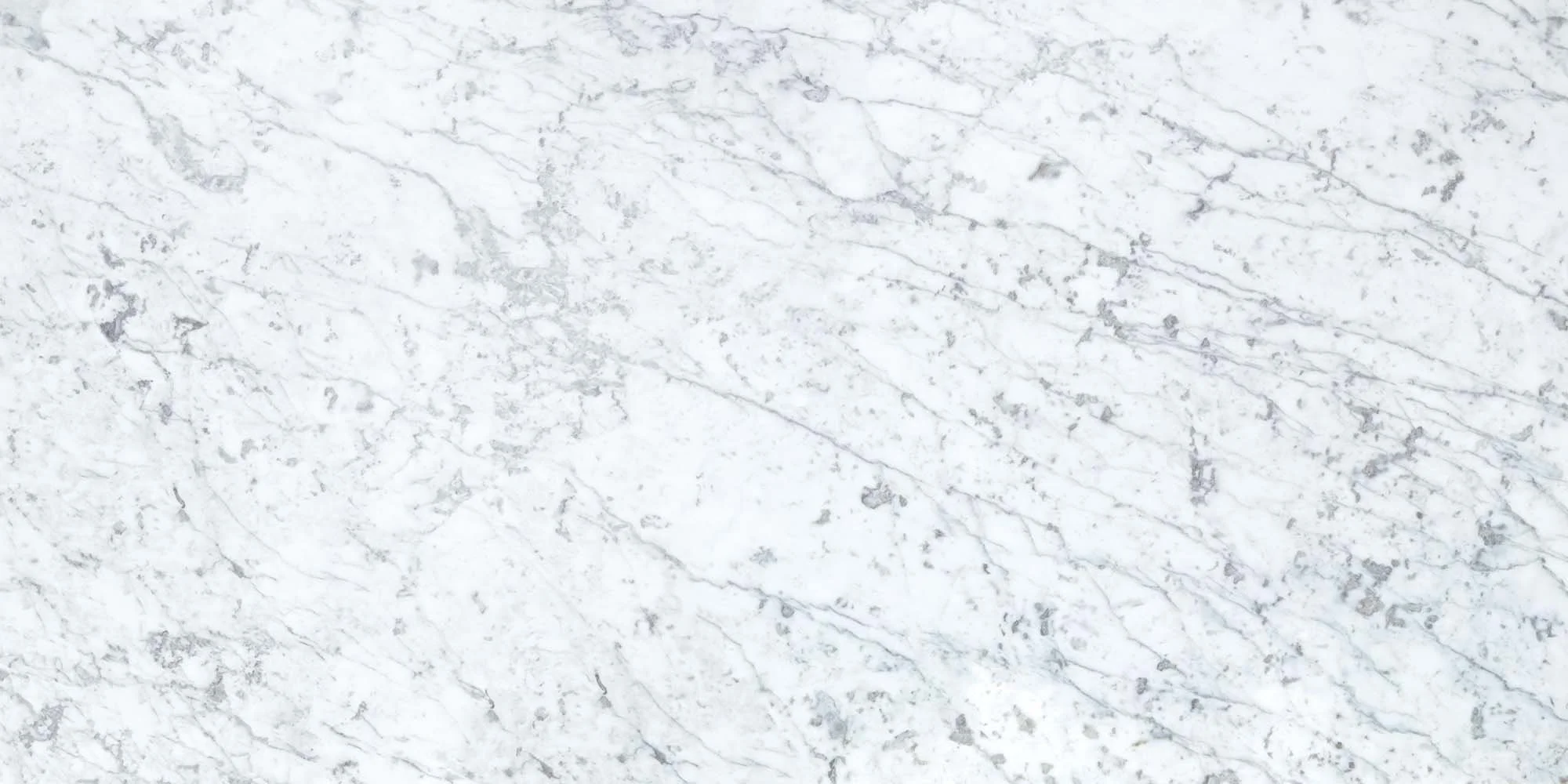 Carrara marble texture, light grey mineral background with fine grey veining and silvery mineral deposits. Luxury bathroom wall cladding texture.