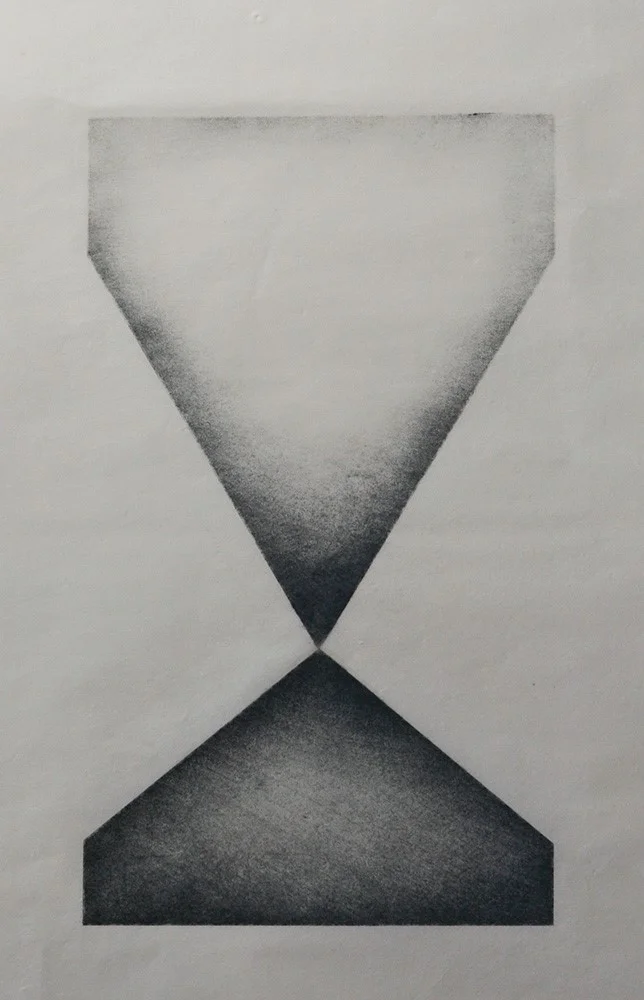 Draining the Dark. Charcoal on Kozuke. 39x24