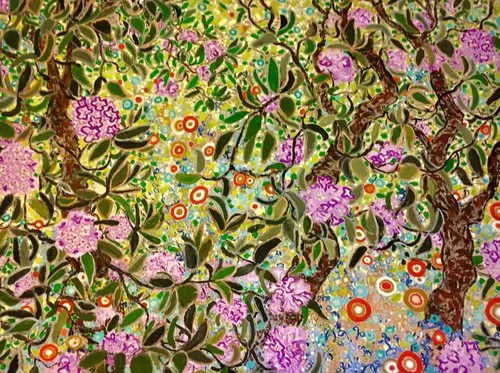 Rhododendrun. Acrylic on Canvas. 72x102