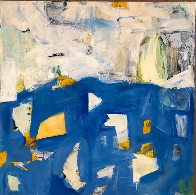 🎵 ...and along came pretty little May. Moving closer to warmer weather and lots of fresh air. &ldquo;Sail Away&rdquo; by Rachel Volpone 48x48. dm for inquiries. #may2020 #outside #art #design #interiors #originalart #home #appletonartdesign #sailawa