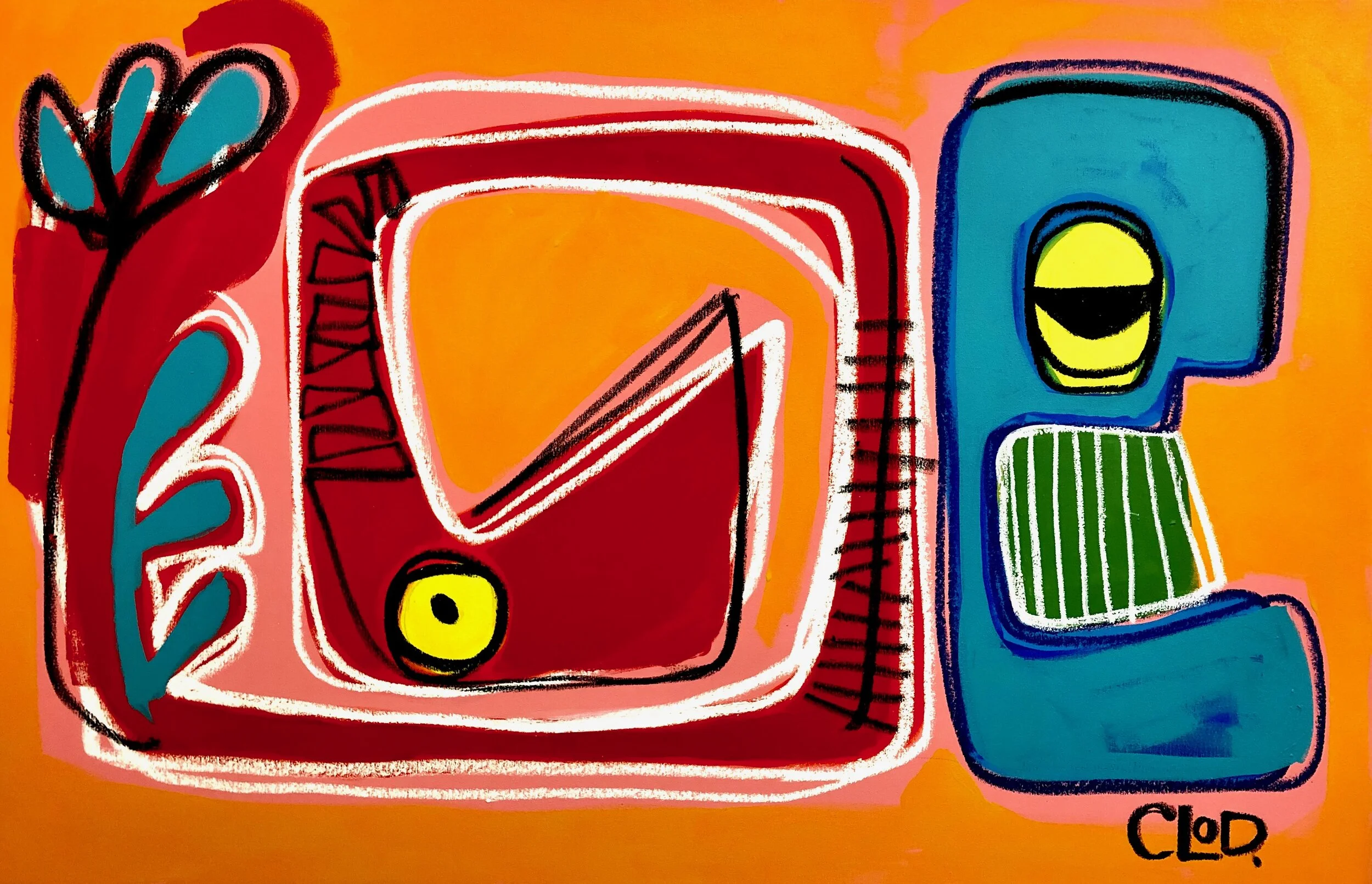 She Is With Me. Acrylic and Oil Pigments on Canvas. 31x48