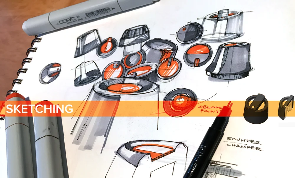 Marker sketches of knob designs