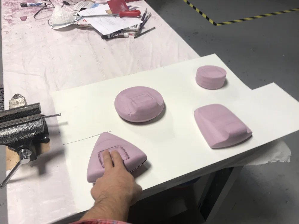 Foam mockups of the scanner concepts