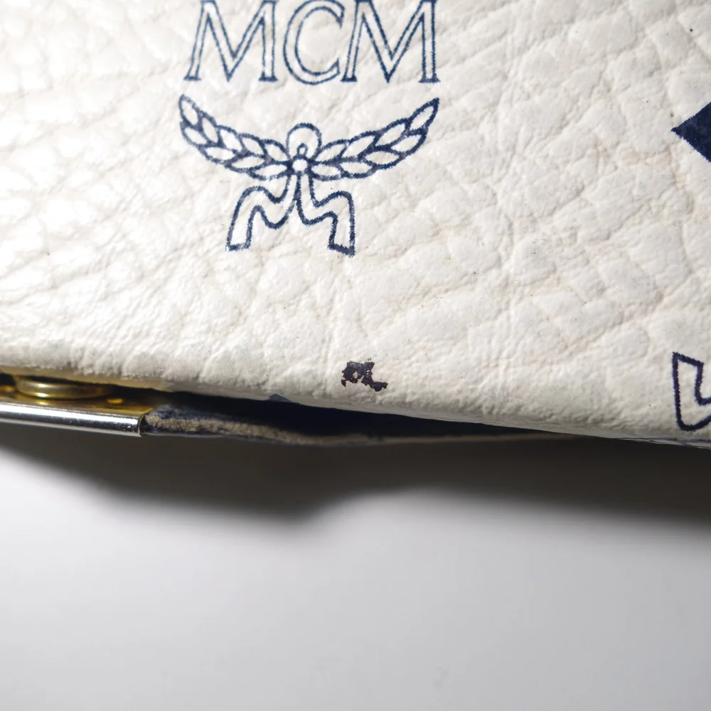 Vintage MCM White Monogram Visetos Coated Canvas Eyeglasses Case, Size Small MCM main image 3
