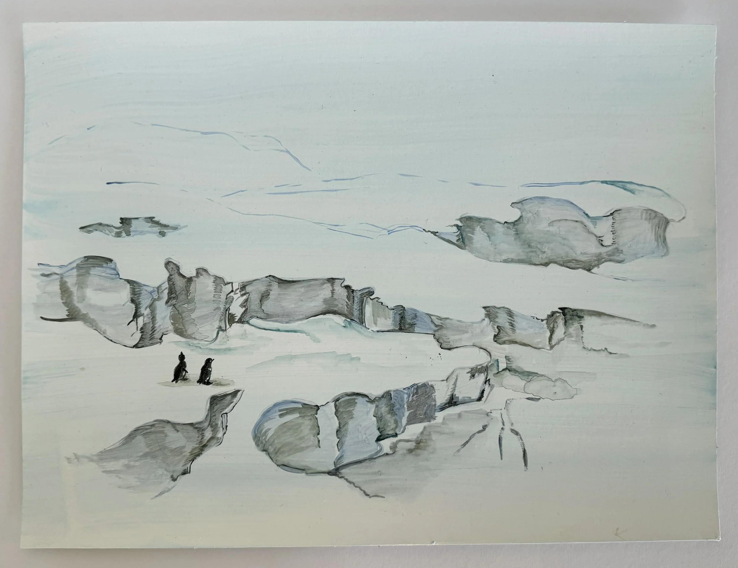   Ice , 2025  acrylic on paper 