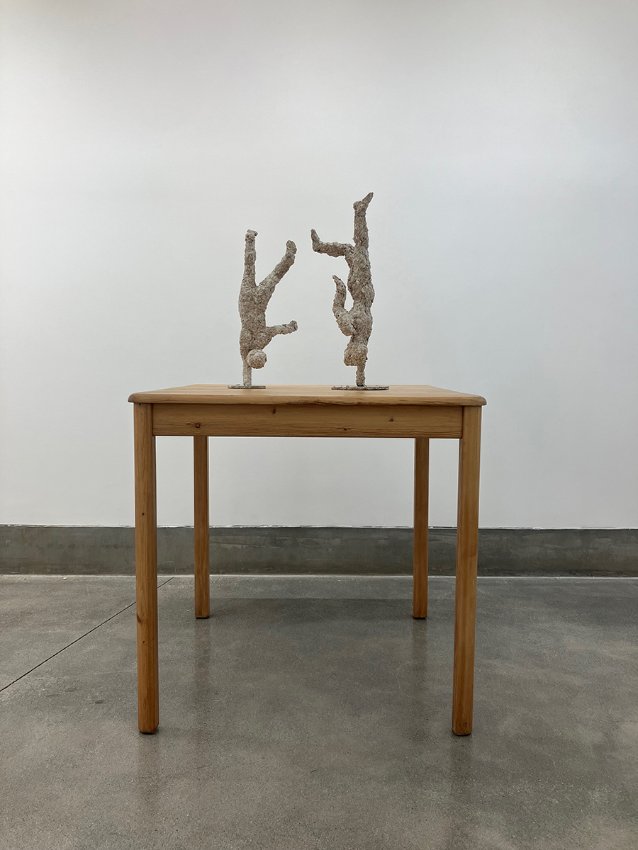  Untitled, 2026  paper, plaster, steel and table 