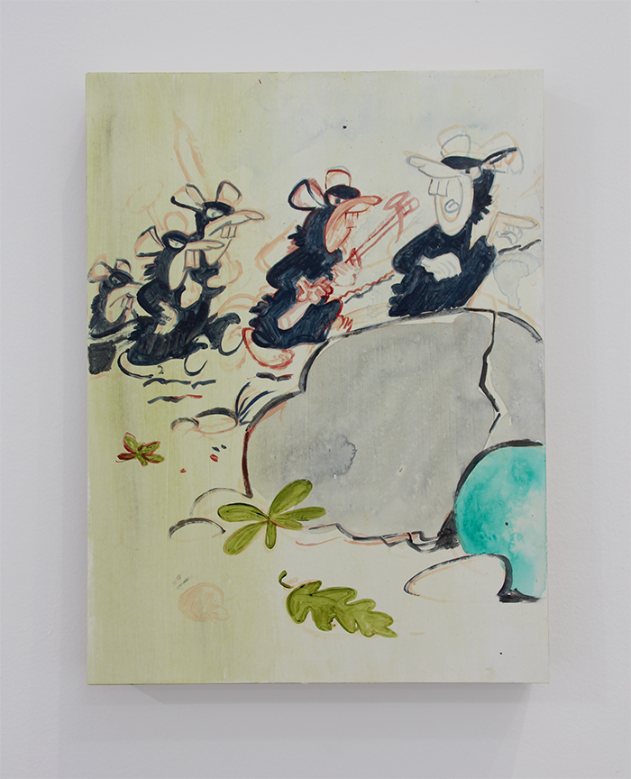  Morning Noon and Night : an exhibit of paintings and sculpture at Council_St Gallery in Los Angeles, CA in May 2026     Weapons,  2024     acrylic on paper 