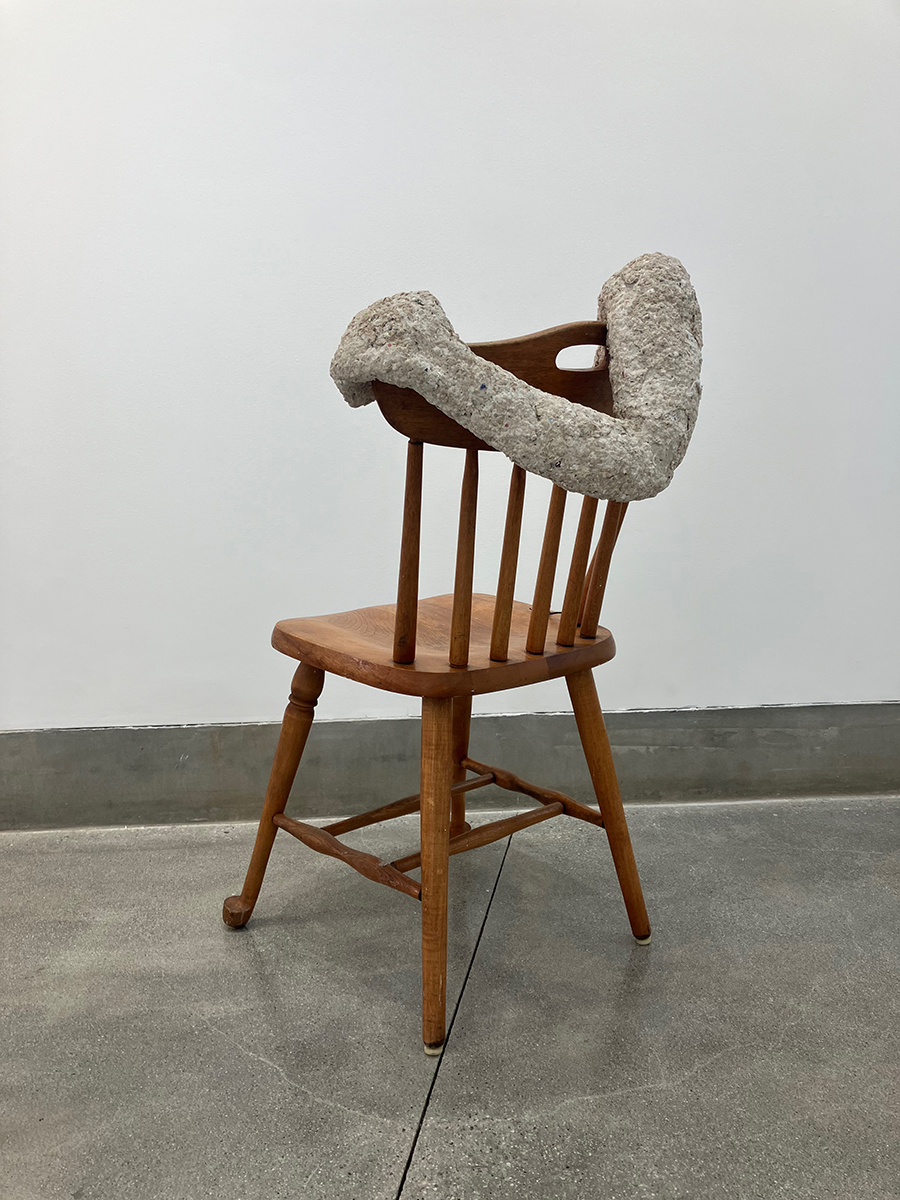 Untitled, 2026  paper, plaster and chair 