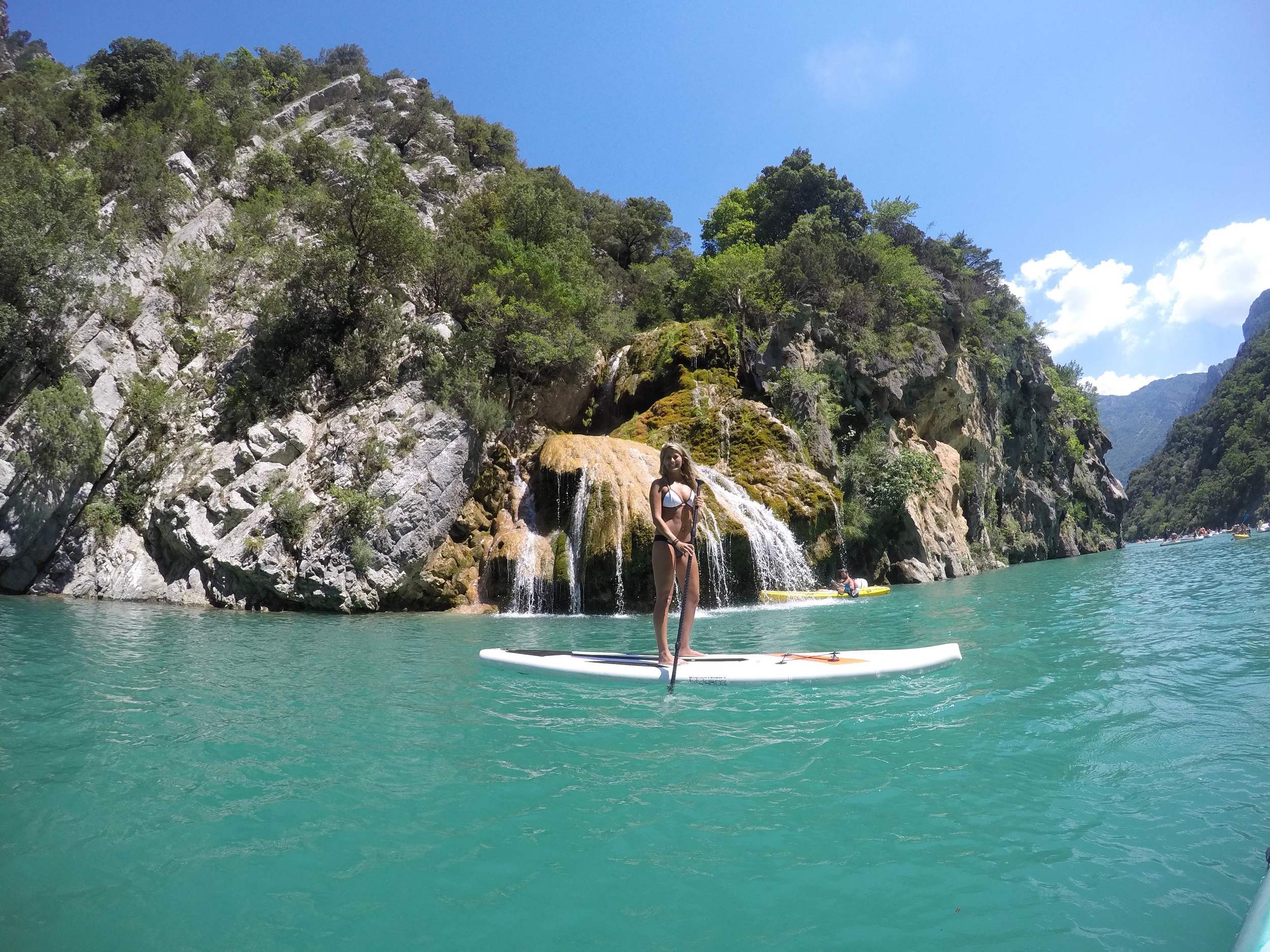 SUP Paddle near the Waterfall - Les Gorges du Verdon - Provence - Côte d'Azur - South of France (French Riviera)