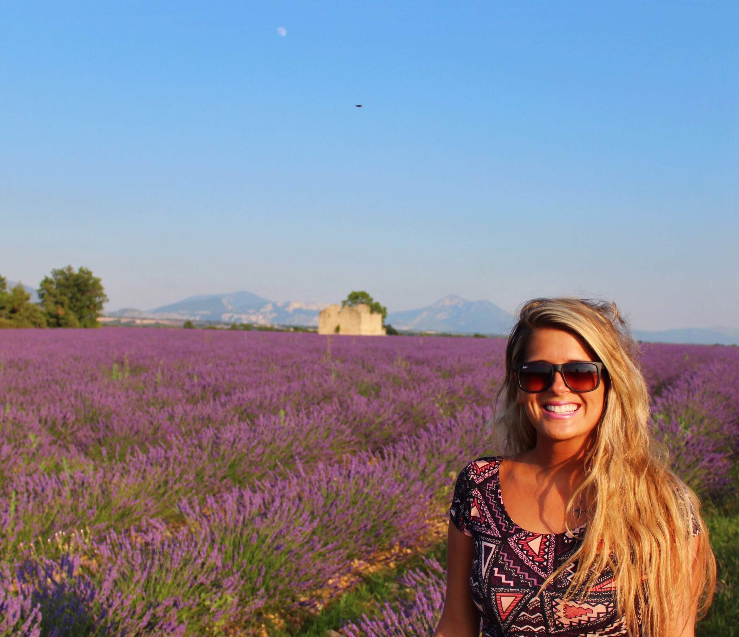 Blond Girl with House in the Lavender Fields - Valensole - Provence - French Riviera - South of France