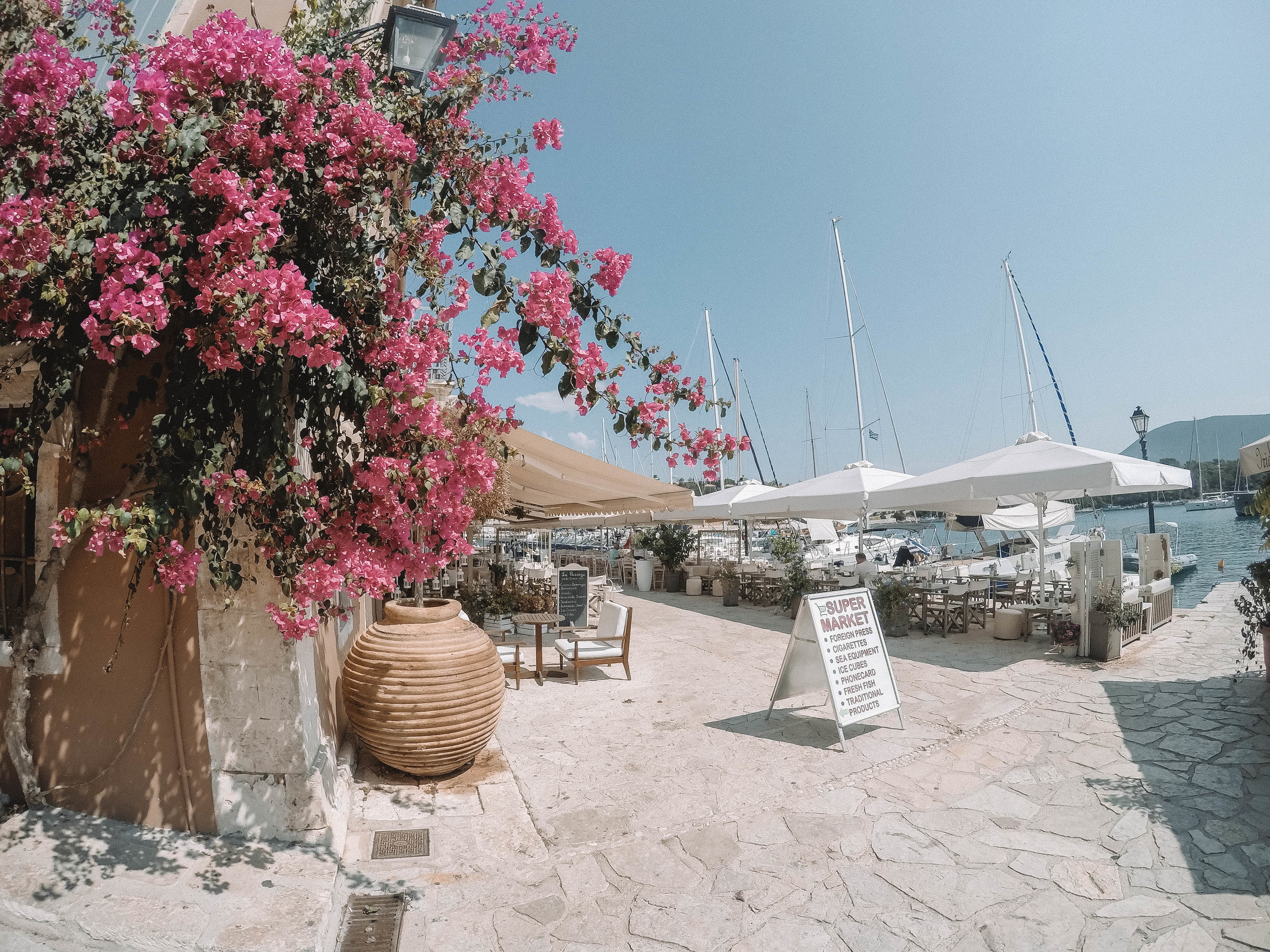 Bougainvillea Wall at Fiscardo - Kefalonia Island - Greece