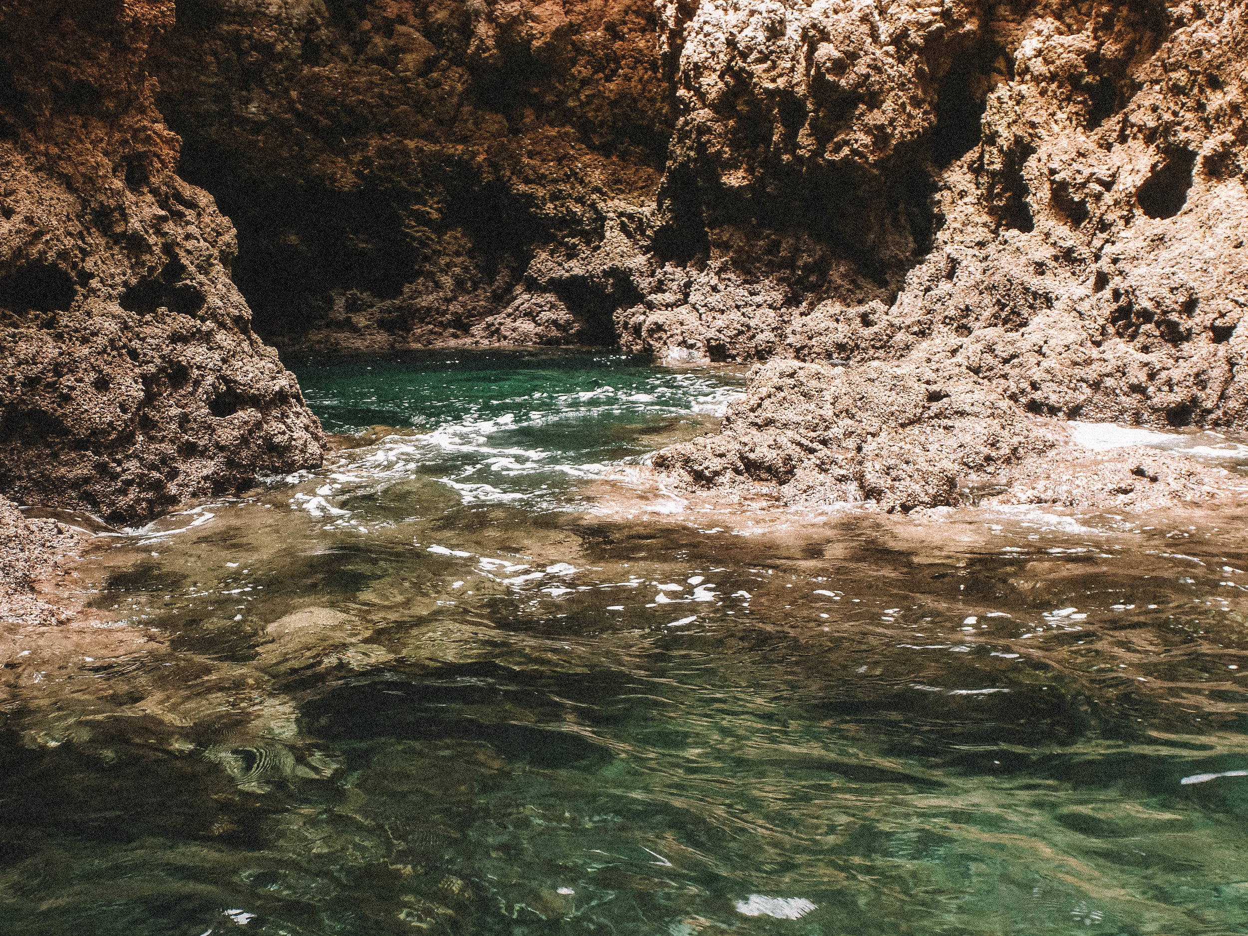 Crystal clear water in the sea caves - Lagos - Algarve - Portugal